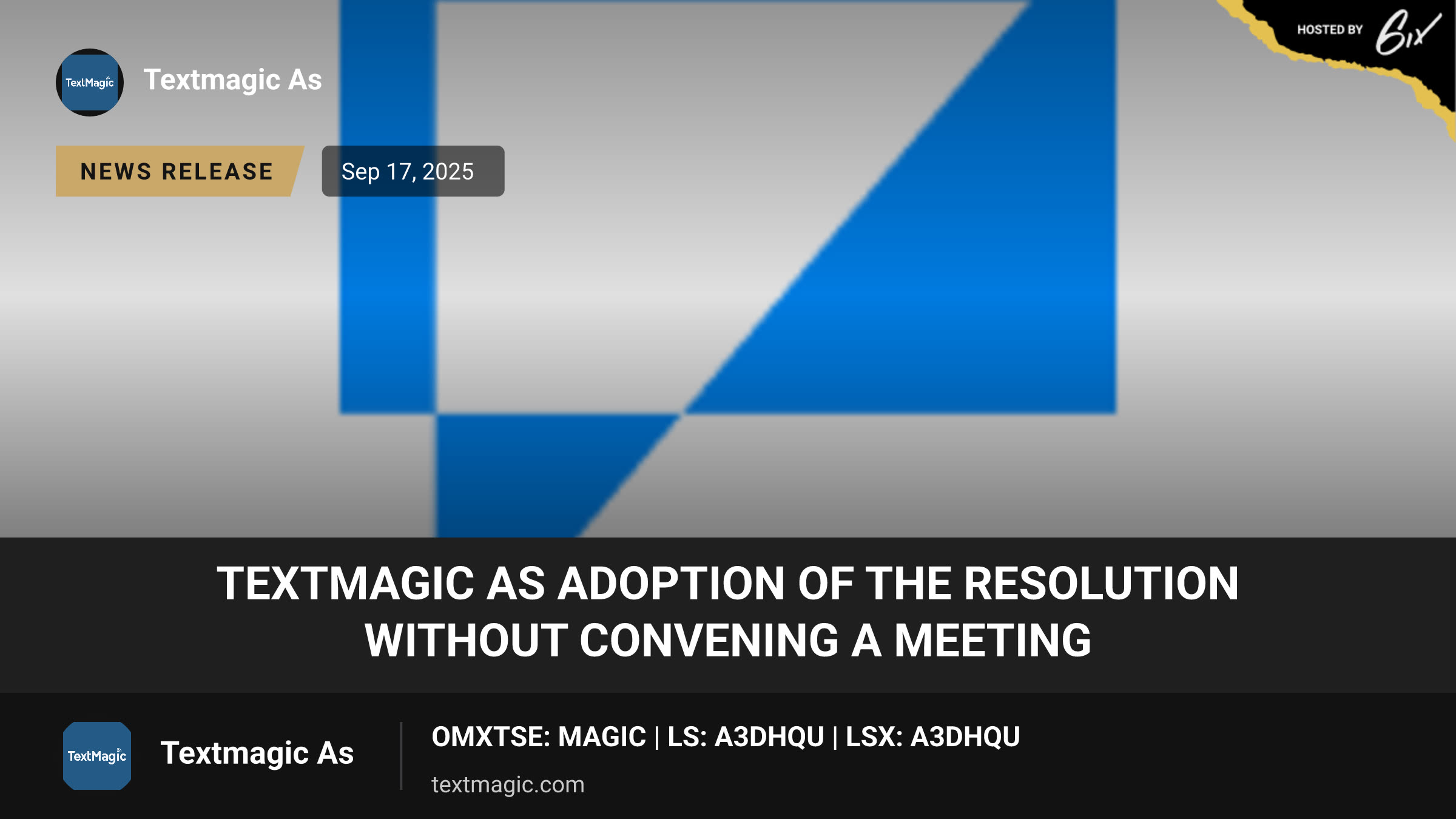 TextMagic AS adoption of the resolution without convening a meeting