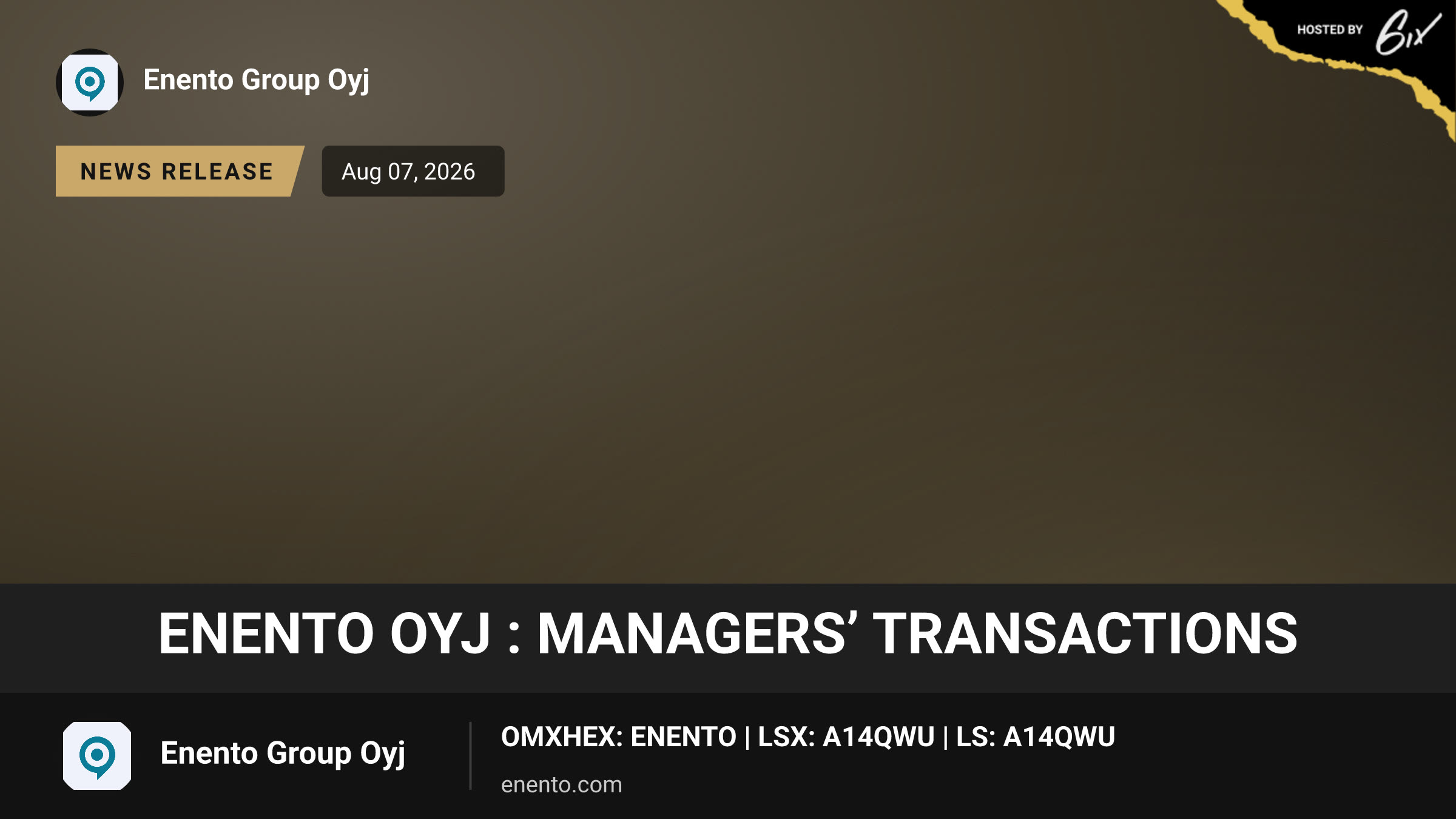 Enento Oyj : Managers’ Transactions
