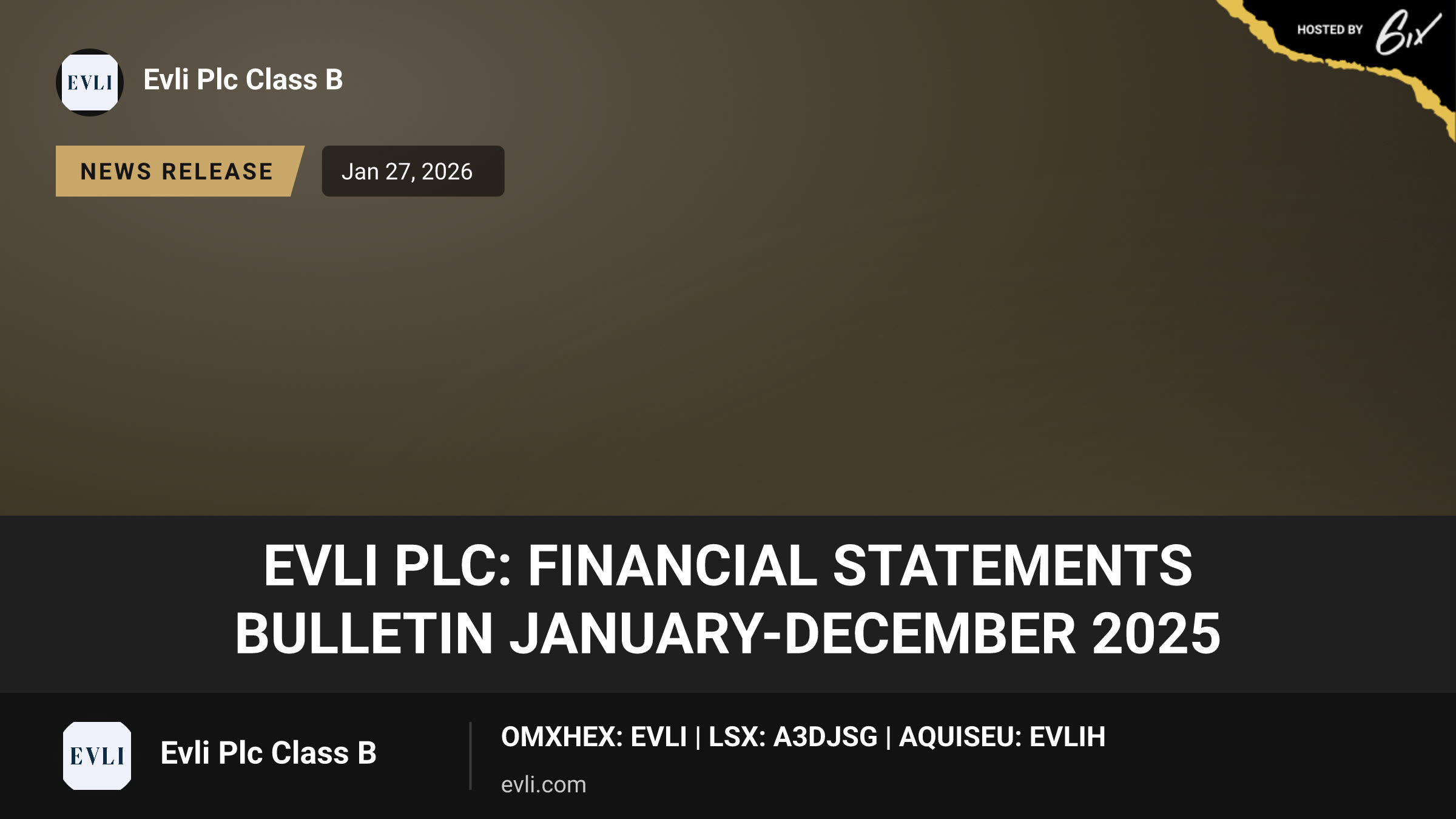 Evli Plc: Financial Statements Bulletin January-December 2025