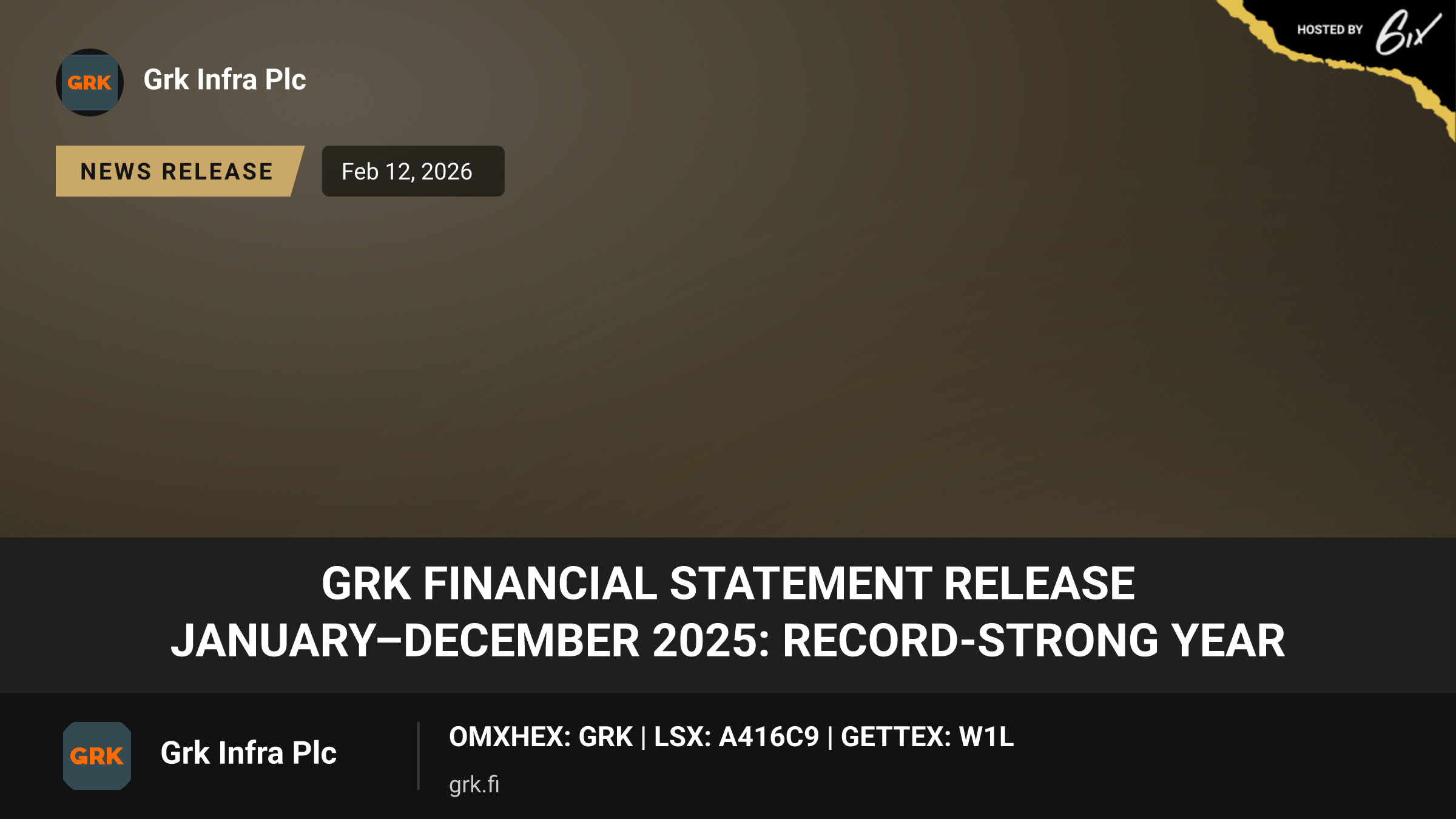 GRK Financial Statement Release January–December 2025: Record-strong year
