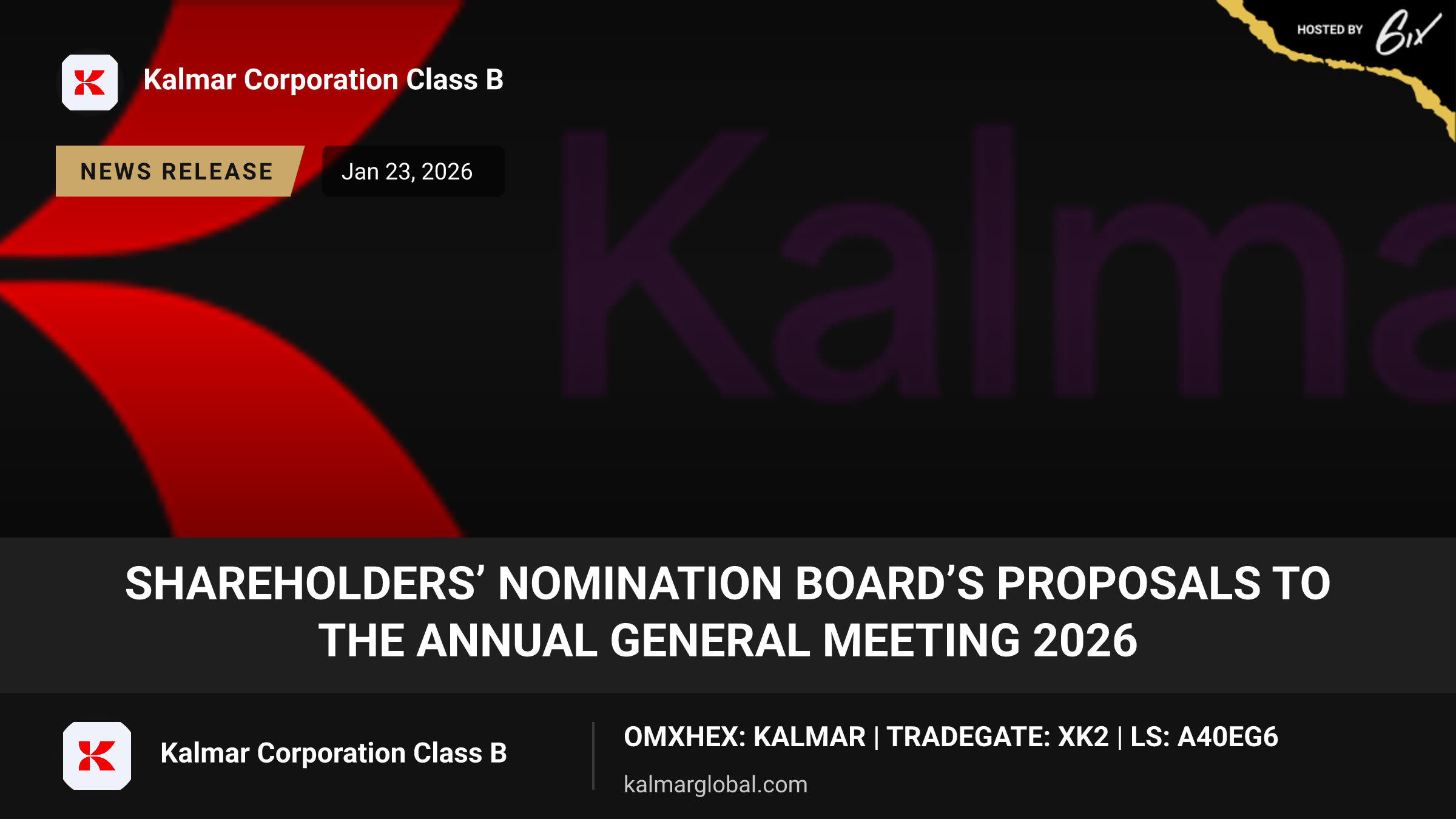 Shareholders’ Nomination Board’s proposals to the Annual General Meeting 2026