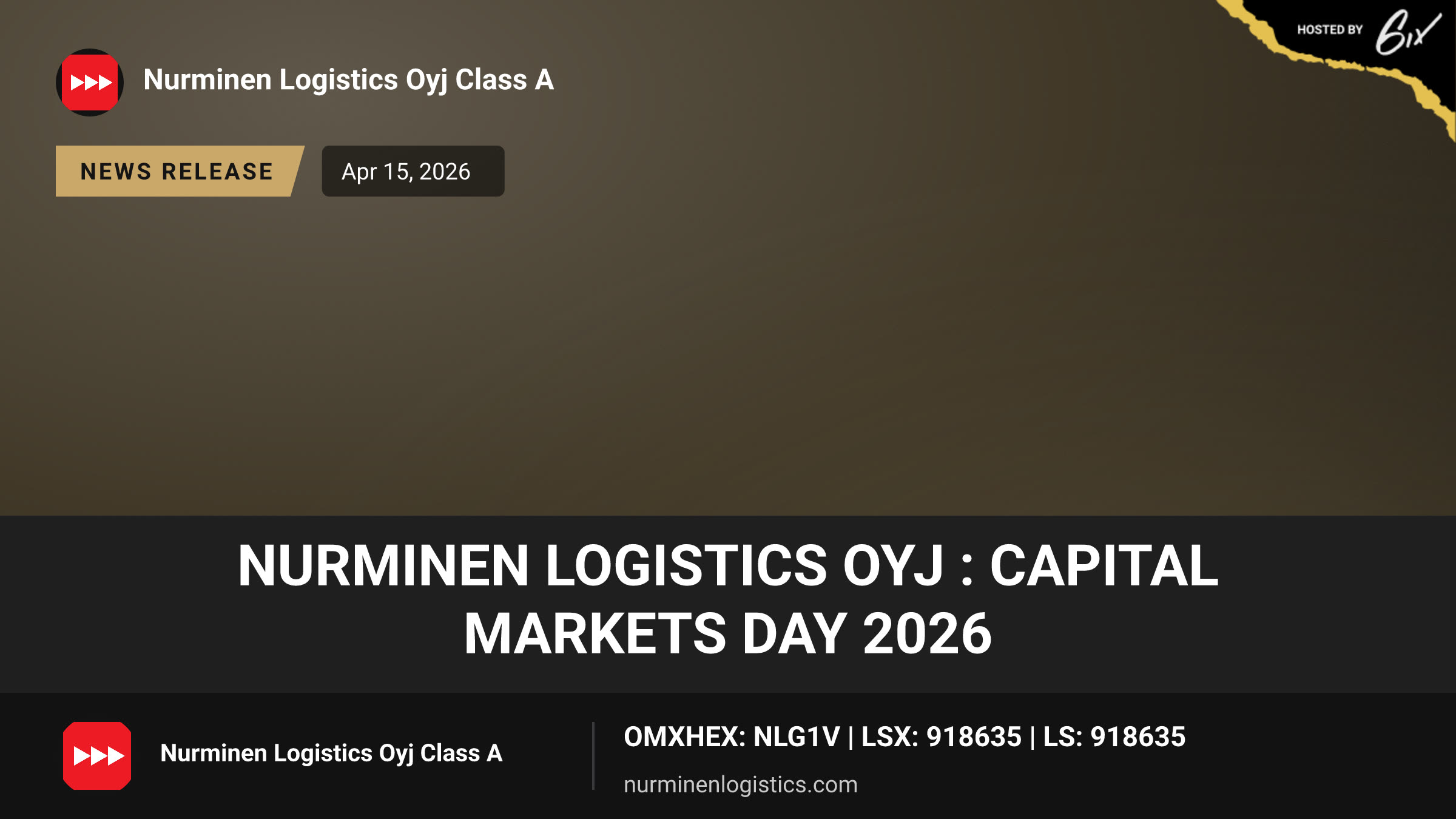 Nurminen Logistics Oyj : Capital Markets Day 2026