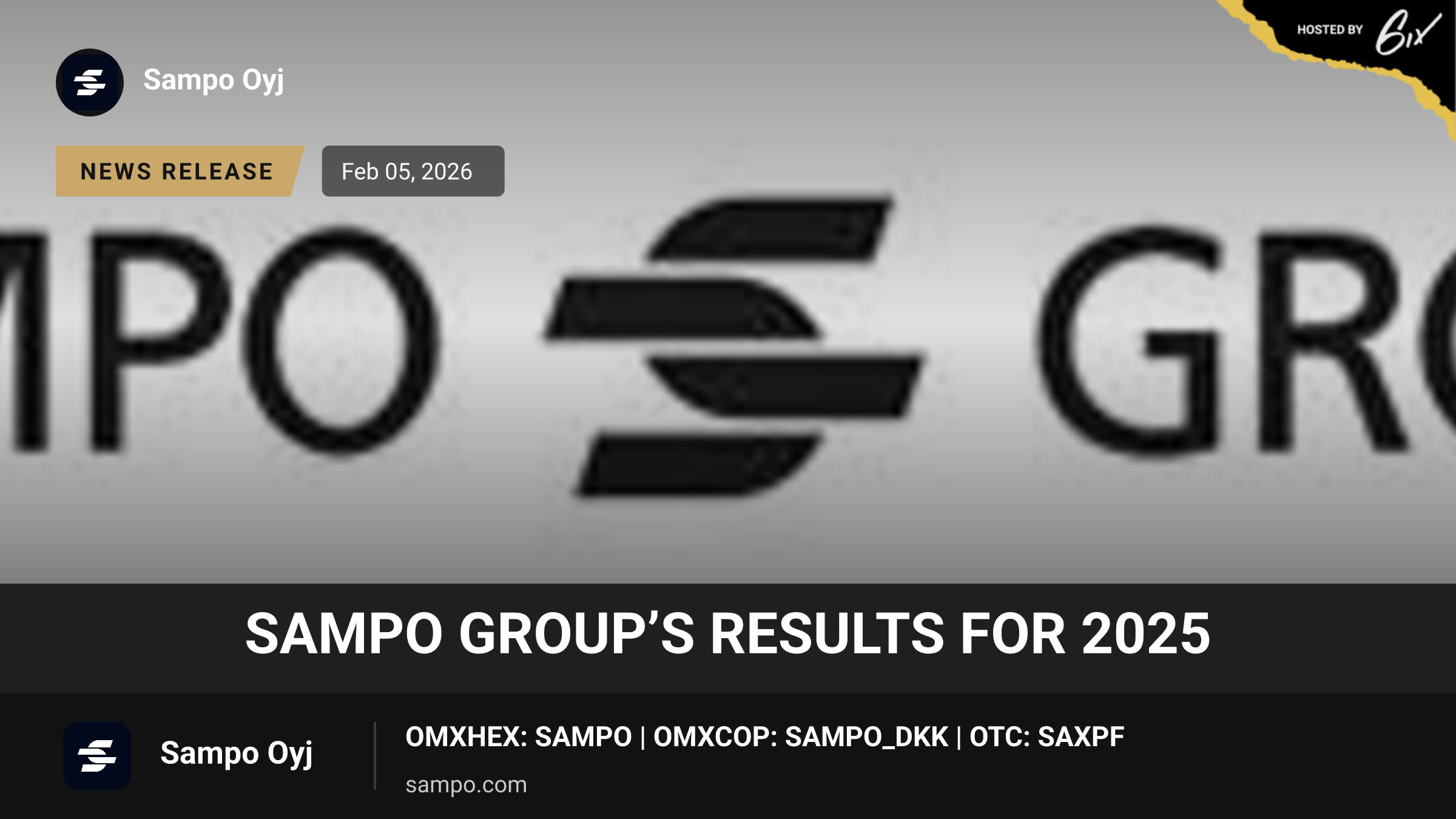 Sampo Group’s results for 2025