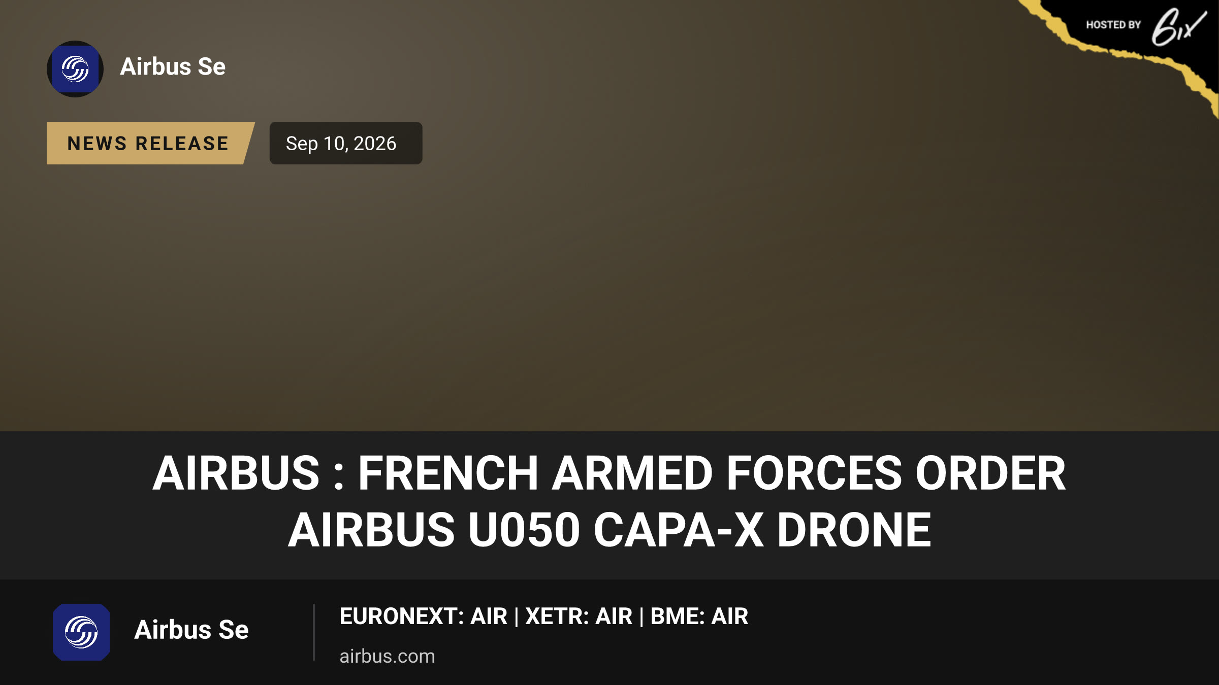 Airbus : French Armed Forces order Airbus U050 Capa-X drone