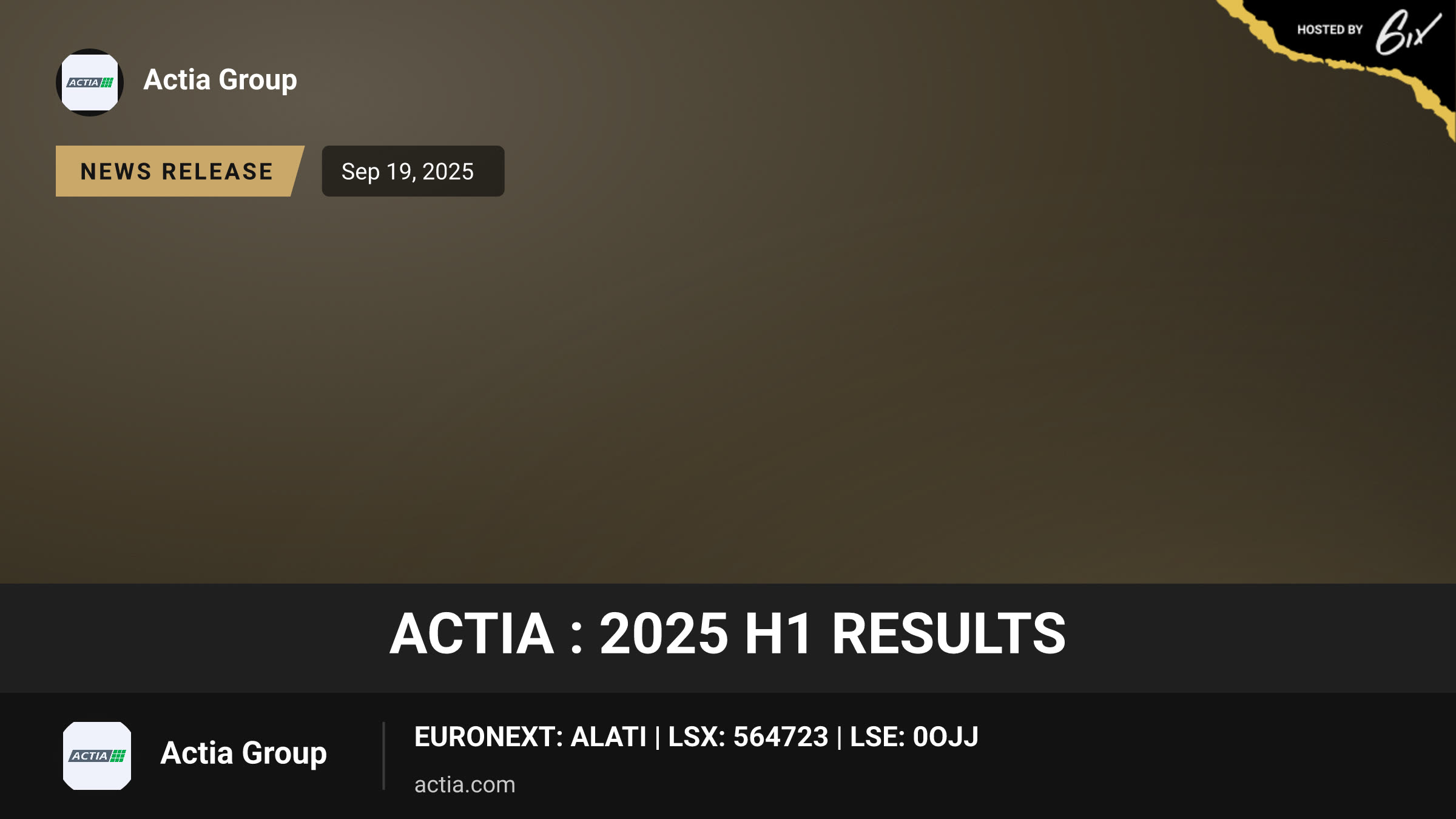 ACTIA : 2025 H1 RESULTS