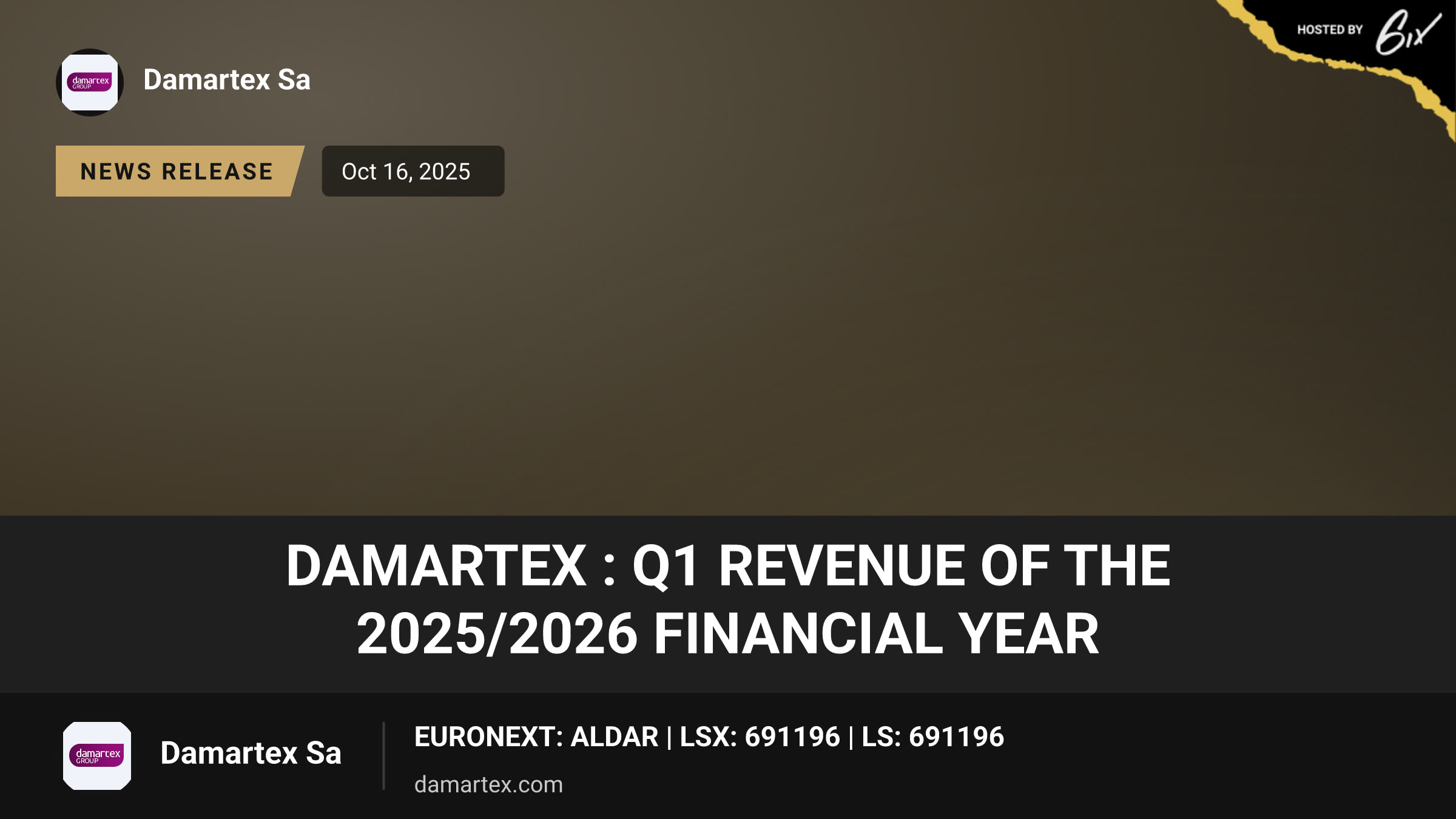 Damartex : Q1 revenue of the 2025/2026 financial year