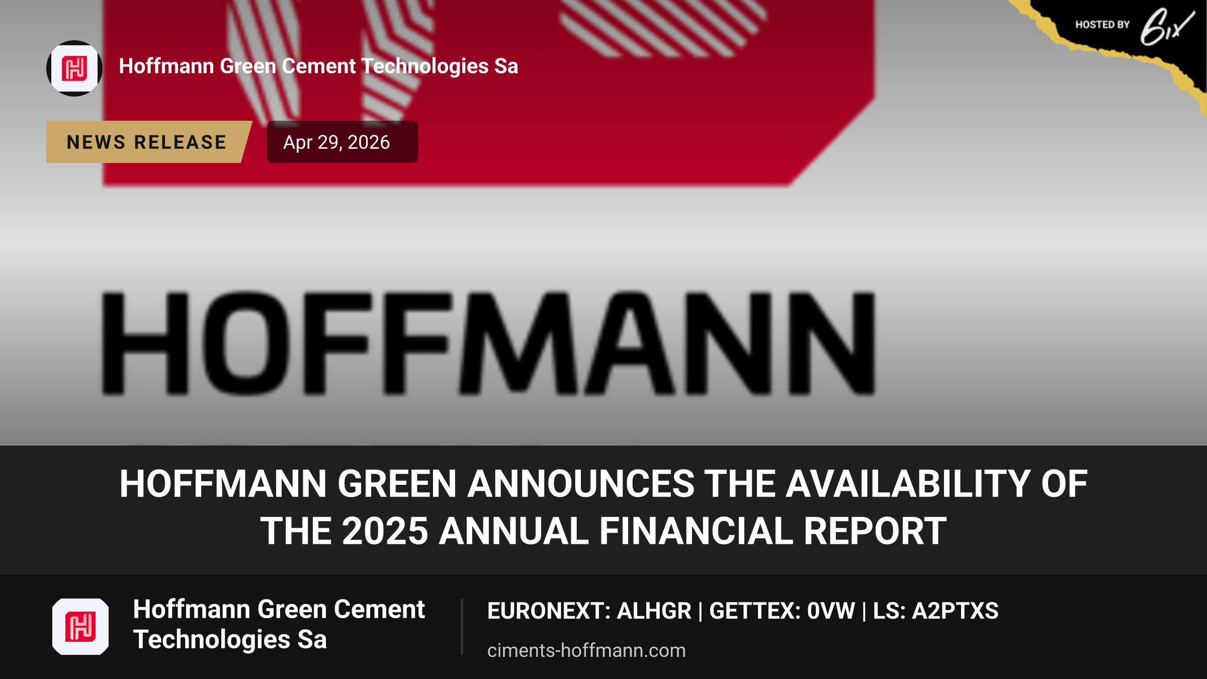 Hoffmann Green Announces the Availability of the 2025 Annual Financial Report