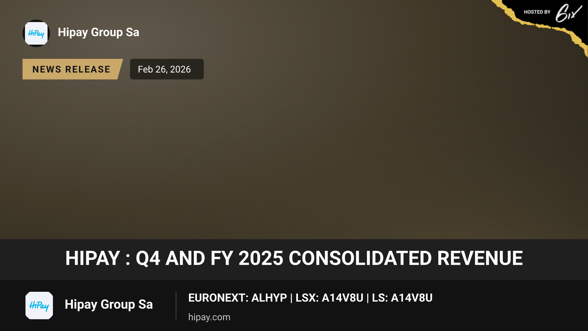 HiPay : Q4 and FY 2025 Consolidated Revenue