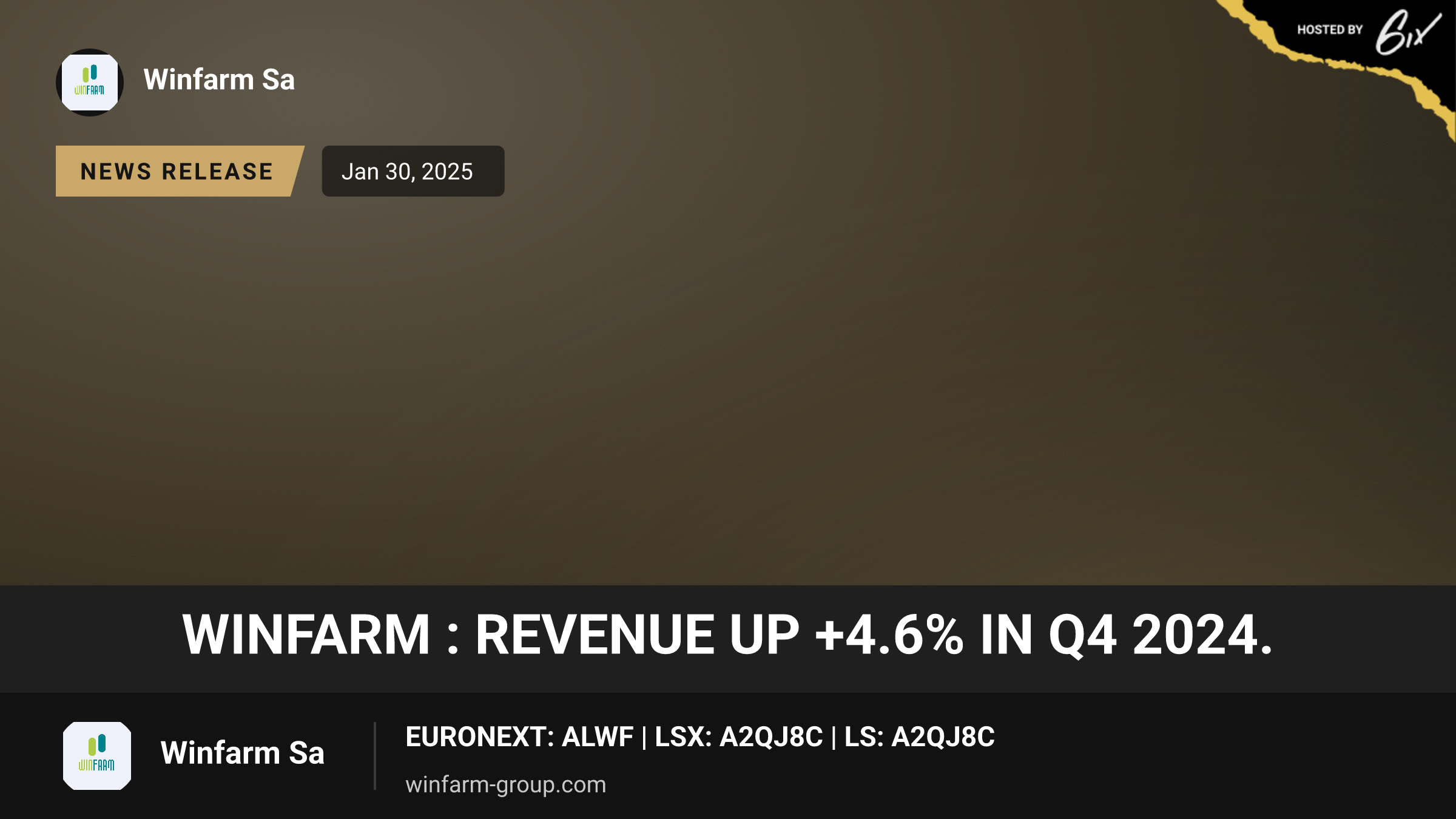 WINFARM : Revenue up +4.6% in Q4 2024.