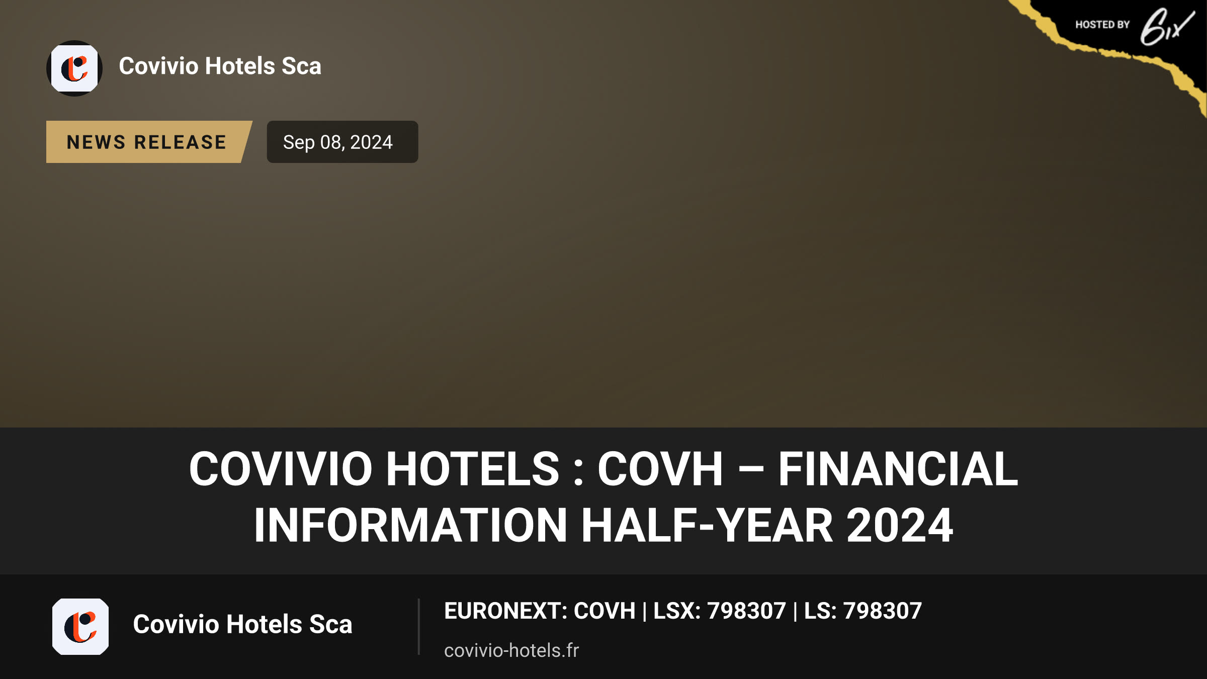 Covivio Hotels : COVH – Financial information half-year 2024