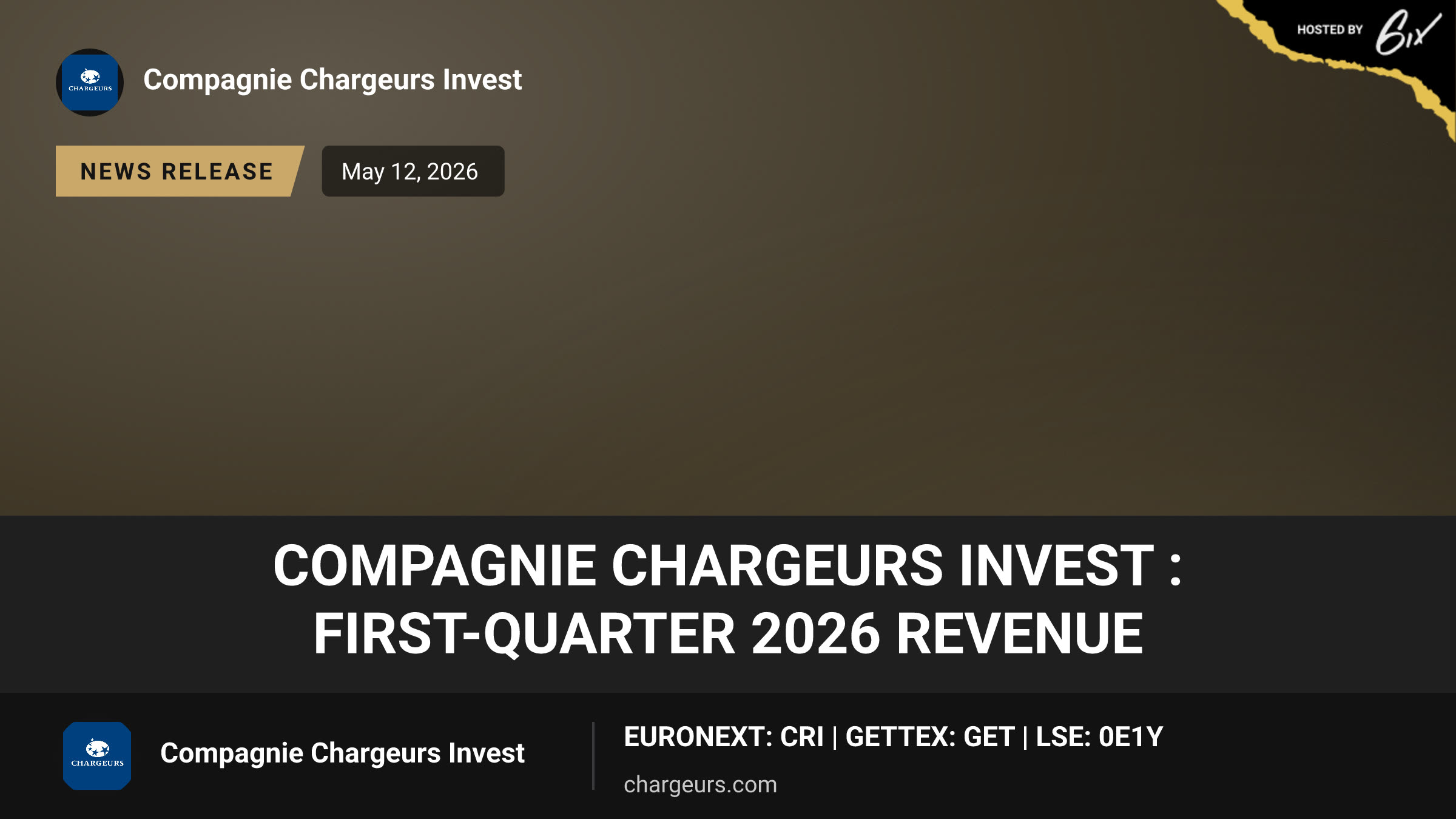 Compagnie Chargeurs Invest : First-quarter 2026 Revenue