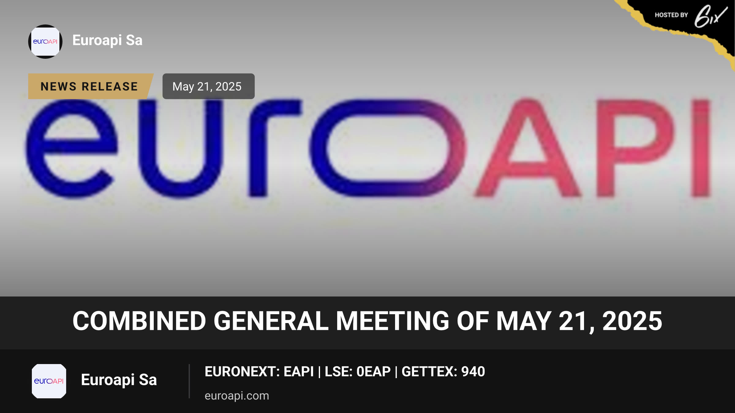 Combined General Meeting of May 21, 2025