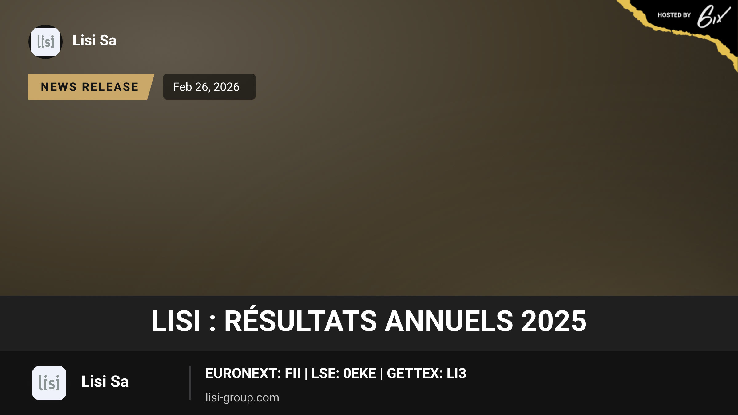 LISI : Résultats annuels 2025