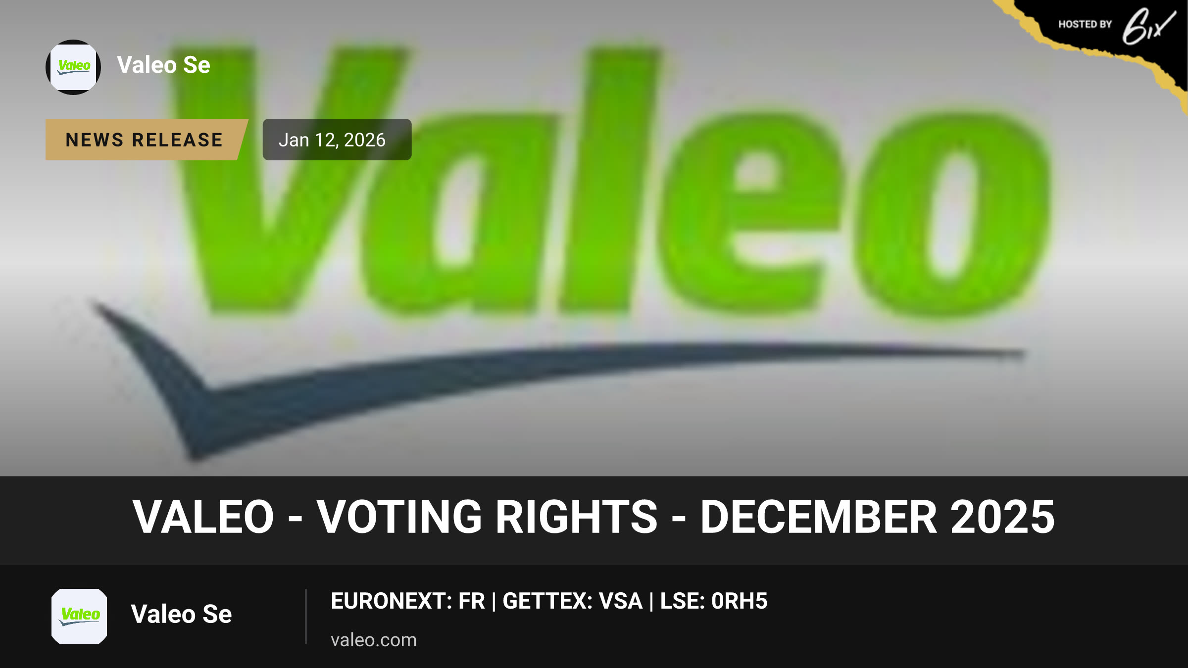 Valeo - Voting rights - December 2025
