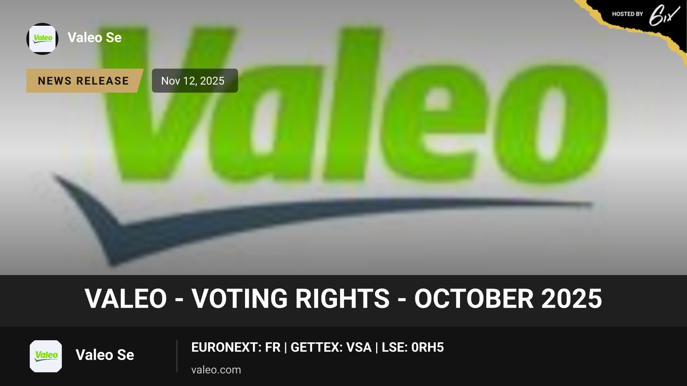 Valeo - Voting rights - October 2025
