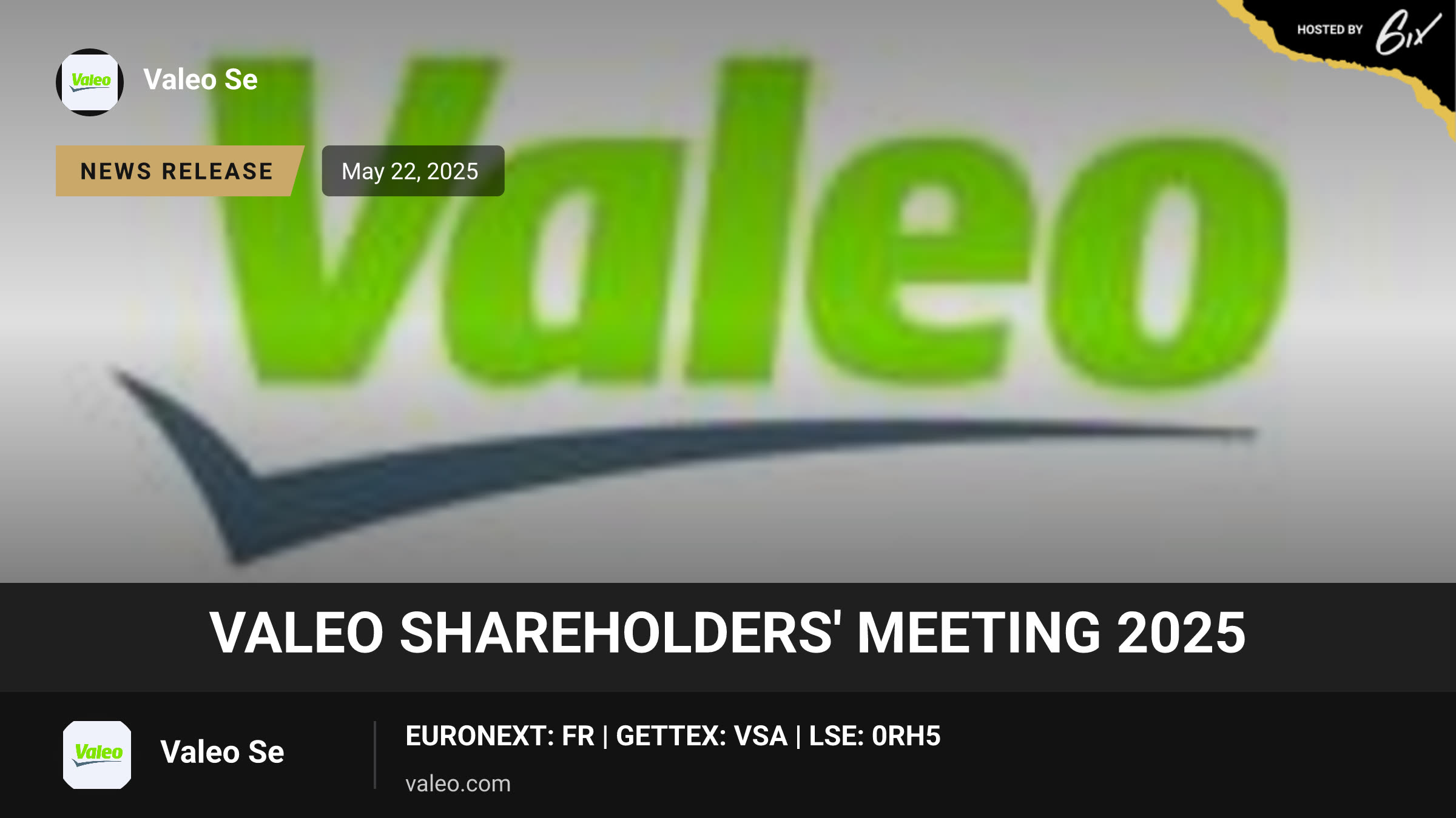 Valeo Shareholders' Meeting 2025