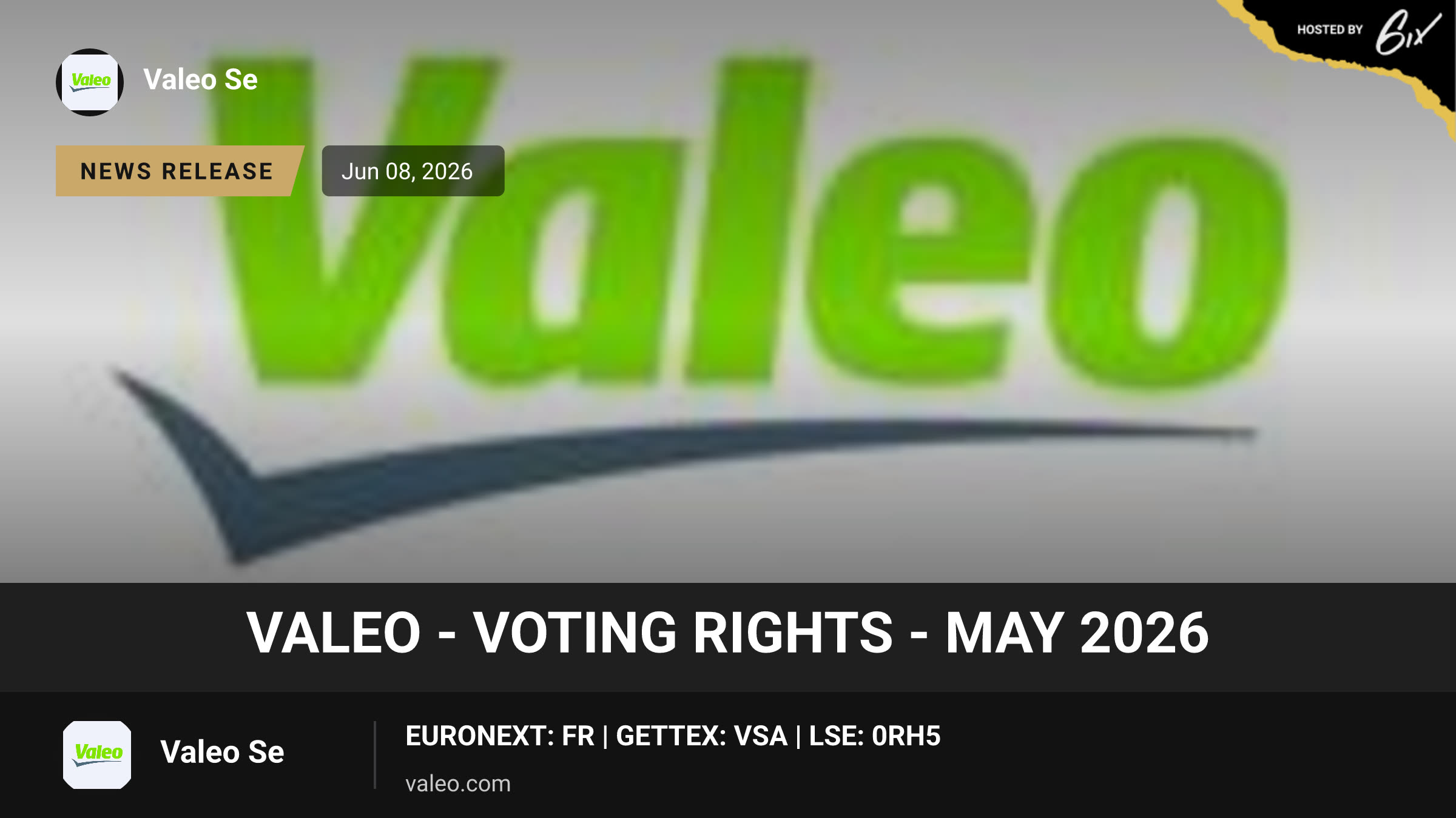 Valeo - Voting rights - May 2026