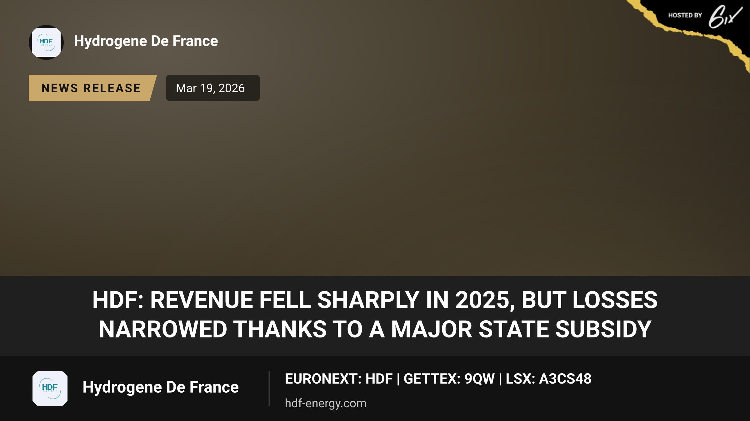 HDF: Revenue fell sharply in 2025, but losses narrowed thanks to a major state subsidy
