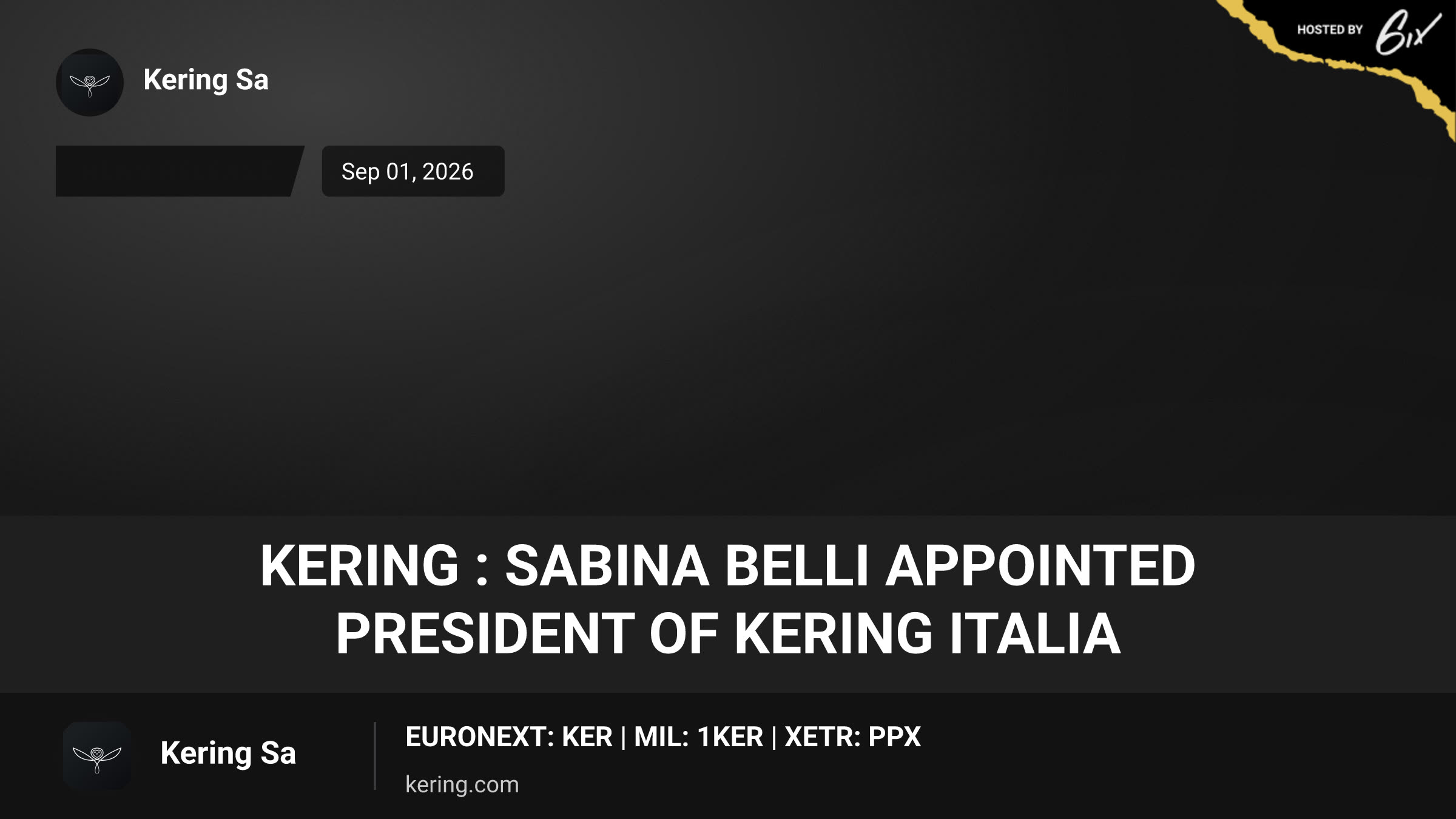Kering : Sabina Belli appointed President of Kering Italia
