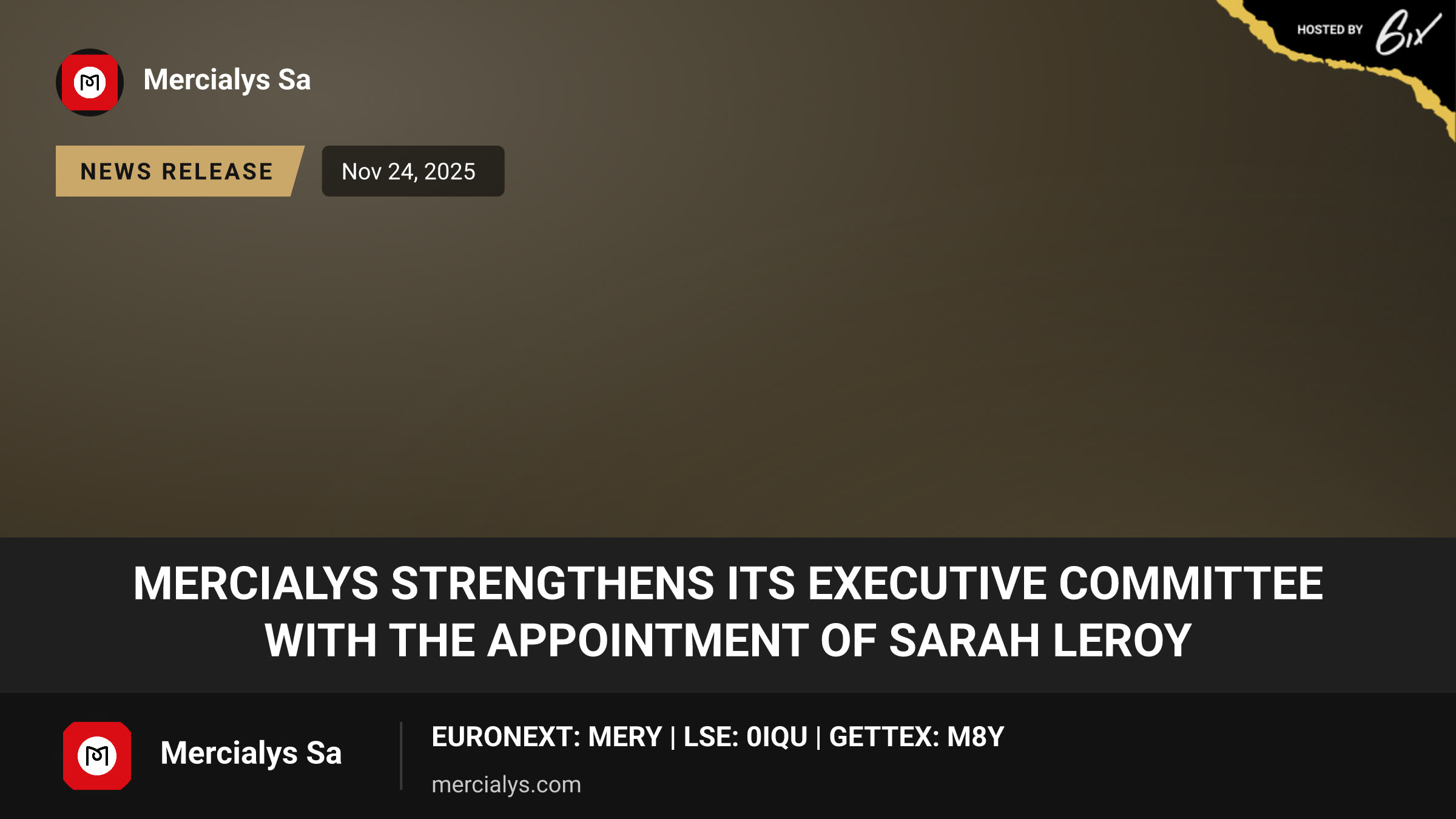 Mercialys Strengthens Its Executive Committee With the Appointment of Sarah Leroy