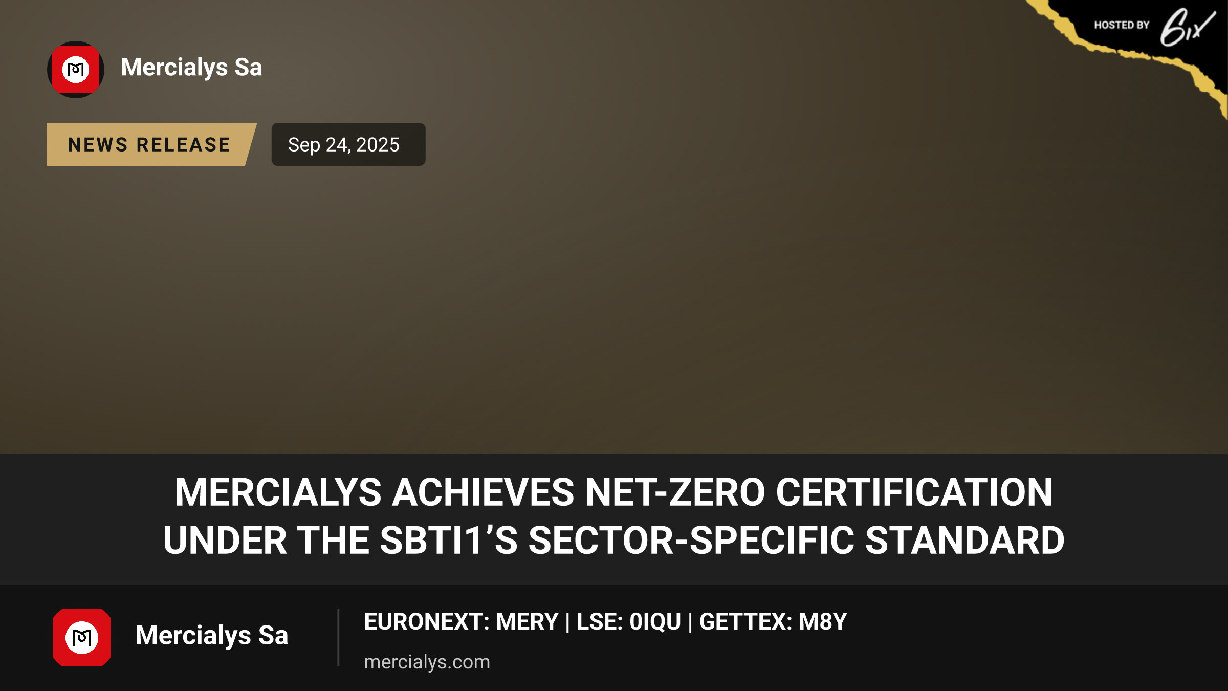 Mercialys achieves Net-Zero certification under the SBTi1’s sector-specific standard