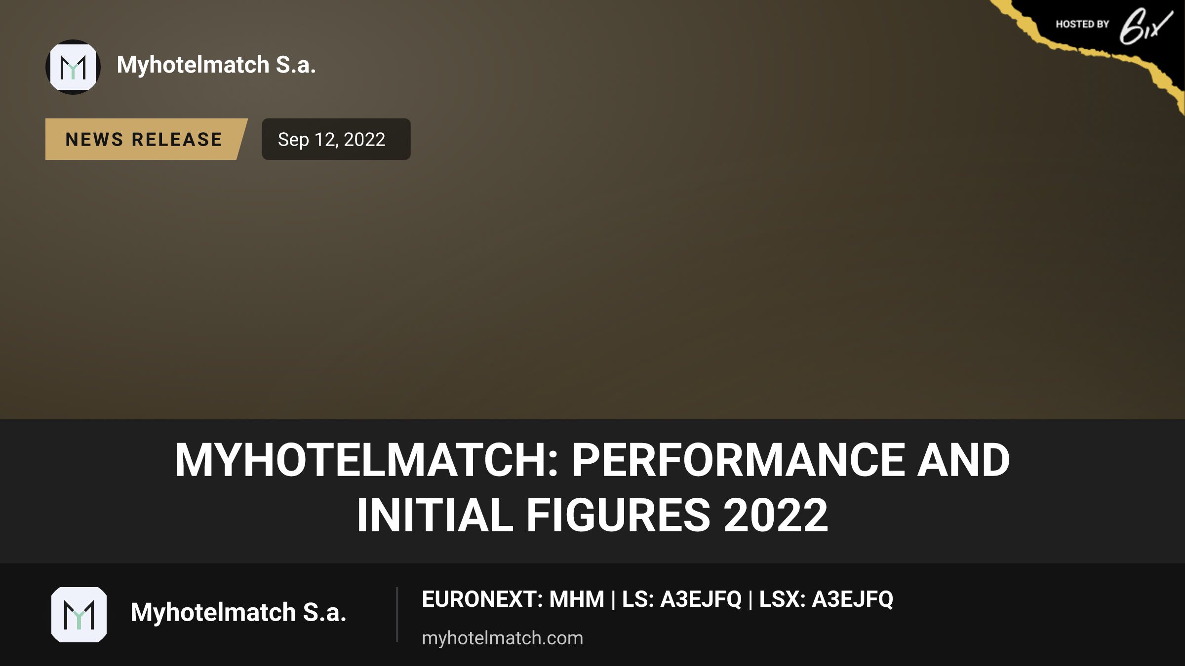 MYHOTELMATCH: PERFORMANCE AND INITIAL FIGURES 2022