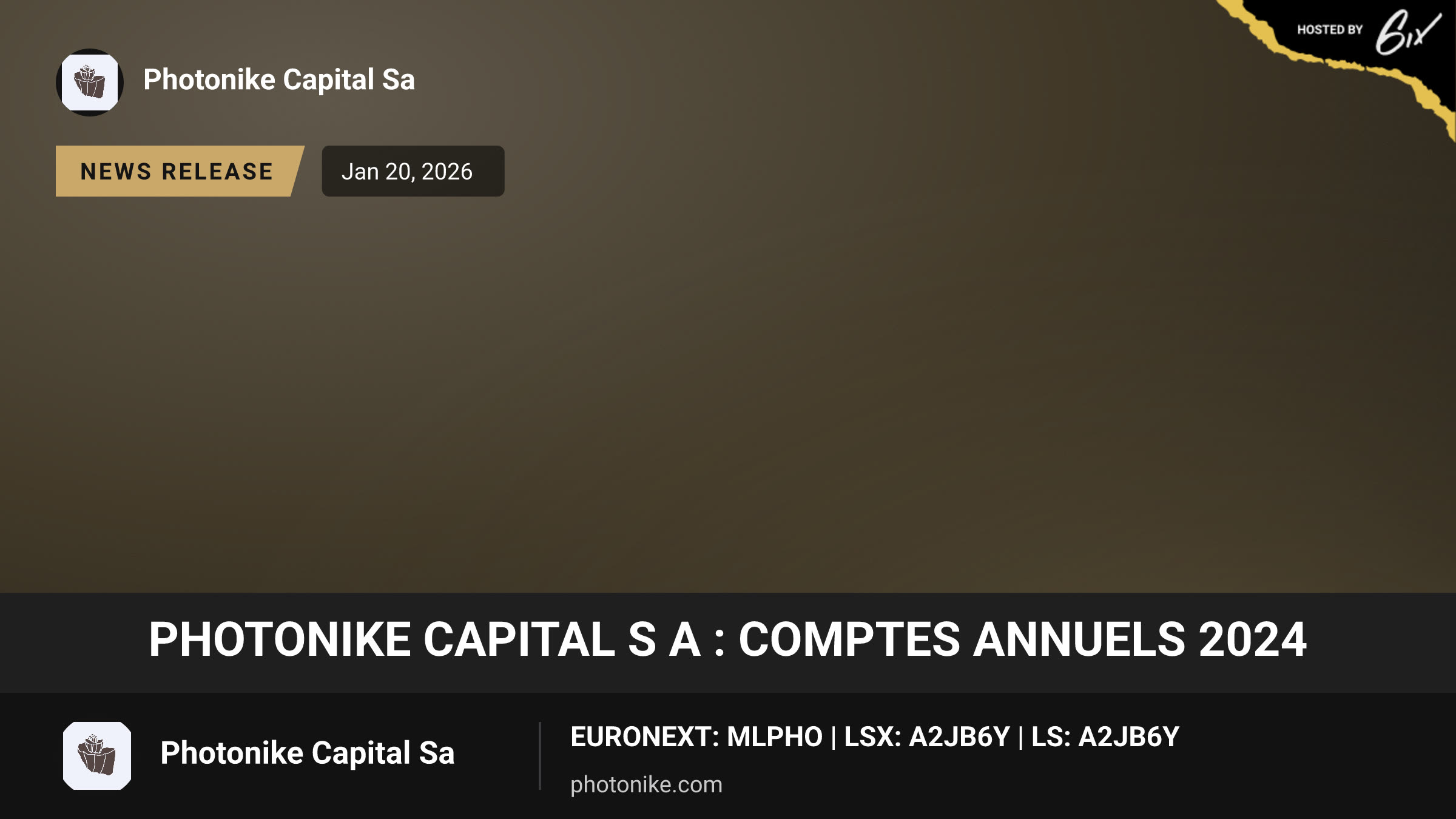 Photonike Capital S A : Comptes annuels 2024
