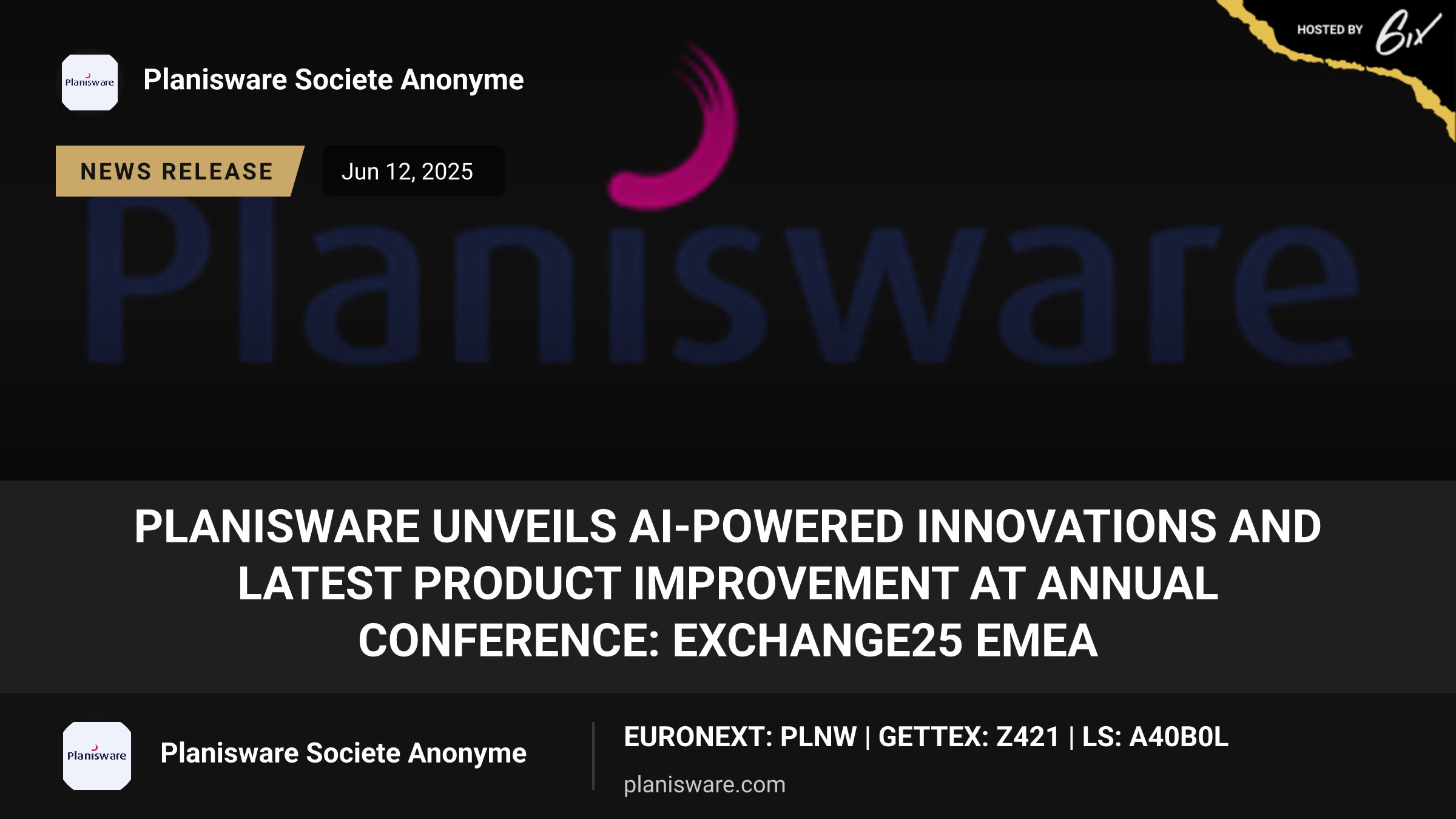 Planisware unveils AI-powered innovations and latest product improvement at annual conference: Exchange25 EMEA
