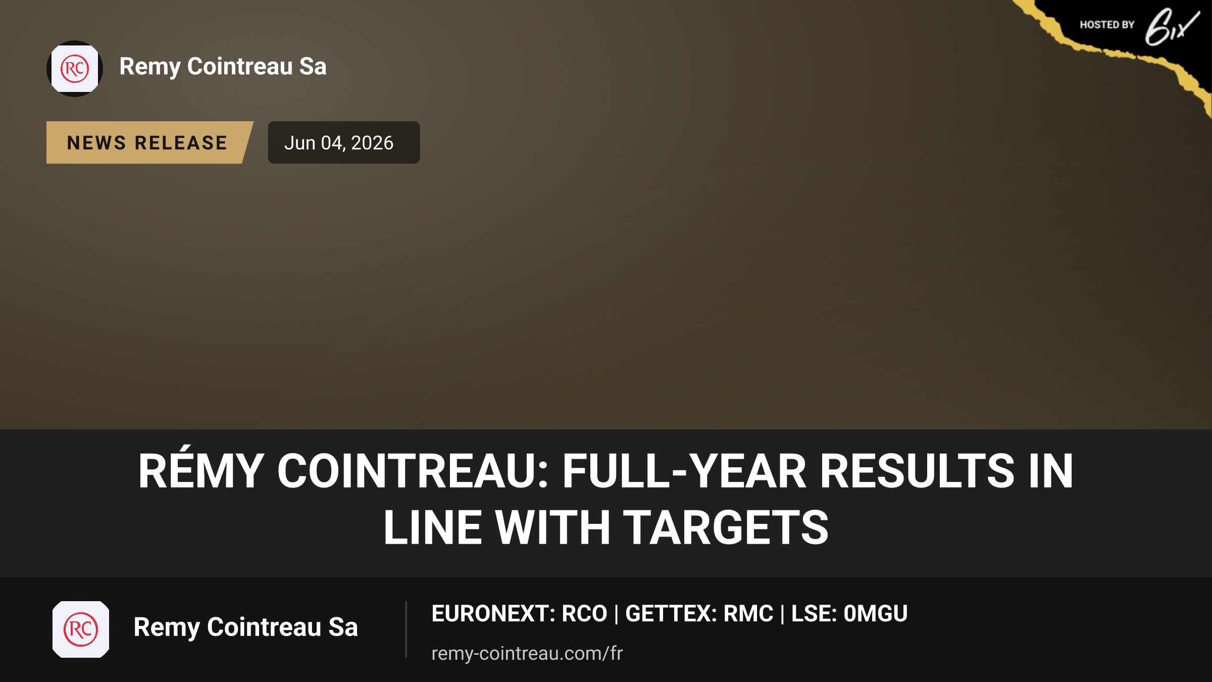 Rémy Cointreau: Full-Year Results in Line With Targets