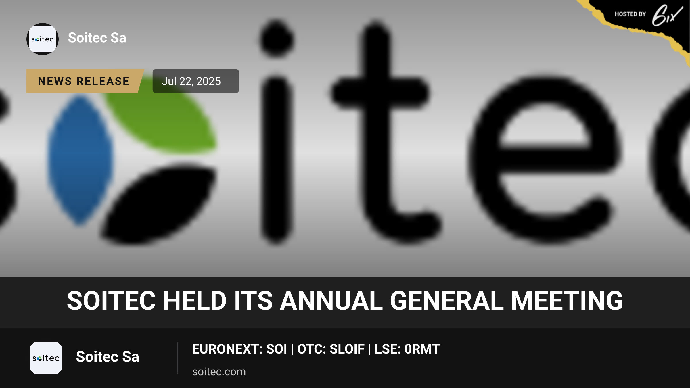 Soitec Held Its Annual General Meeting