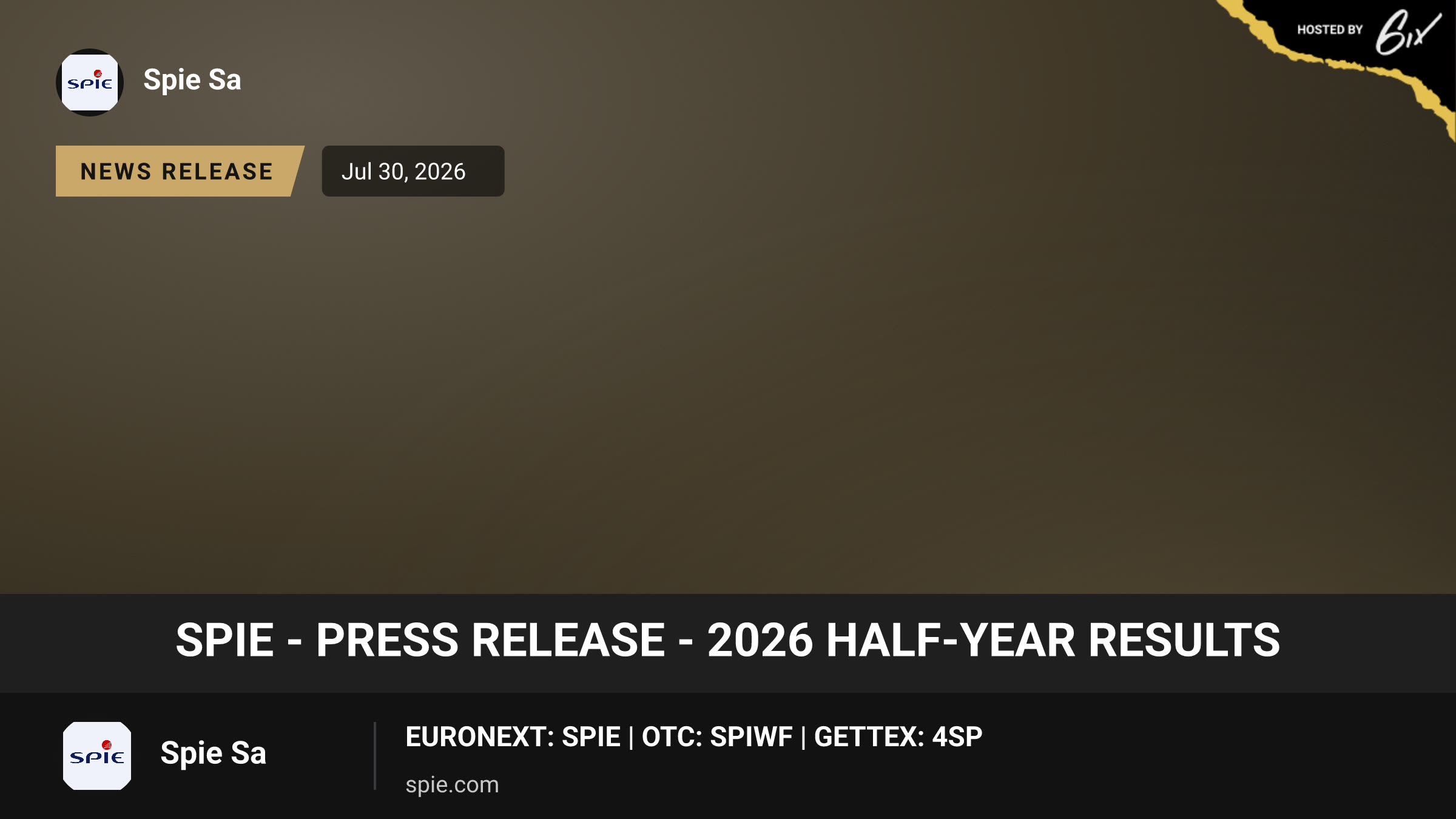 SPIE - Press release - 2026 Half-Year results