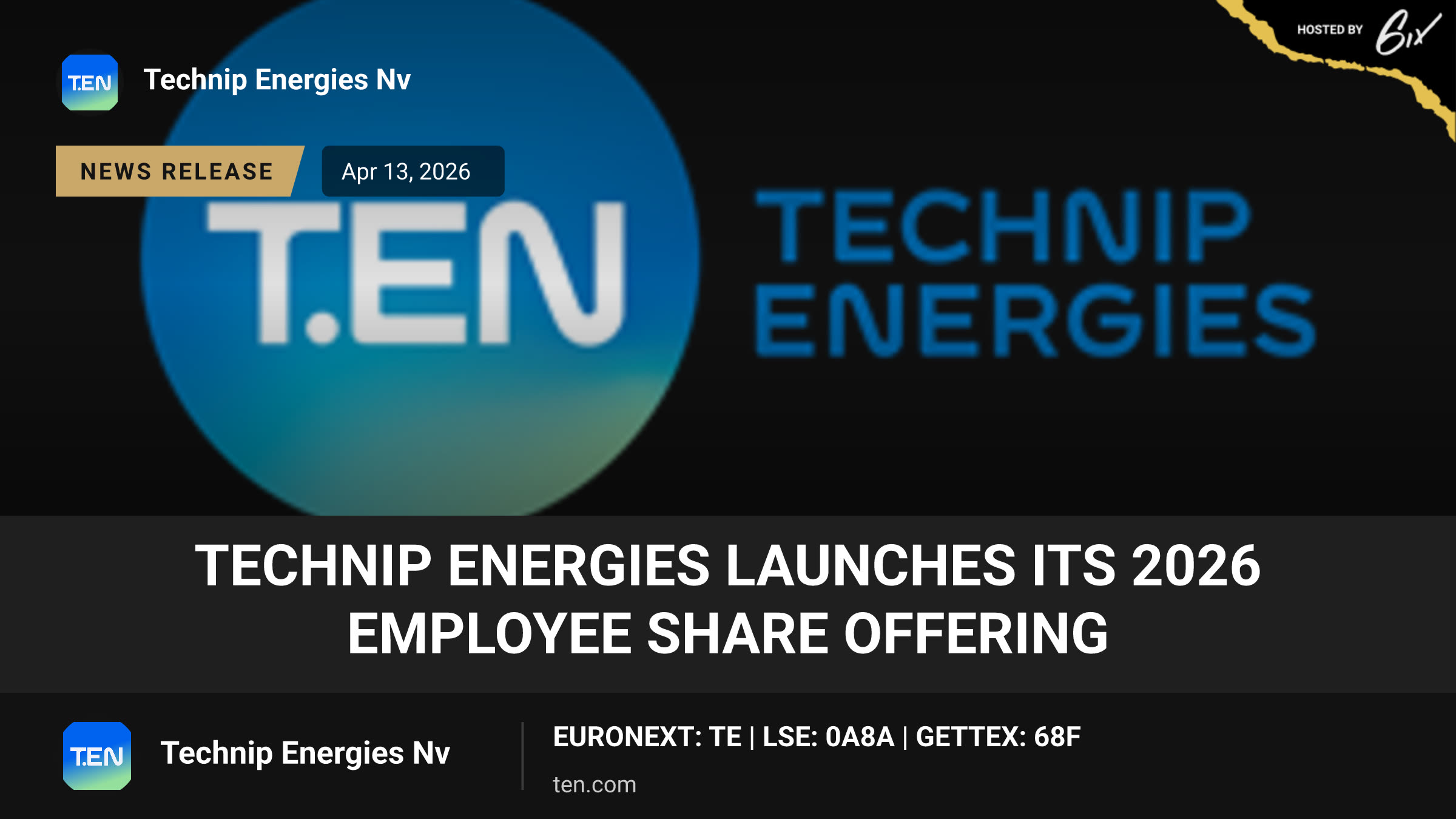 Technip Energies launches its 2026 Employee Share Offering