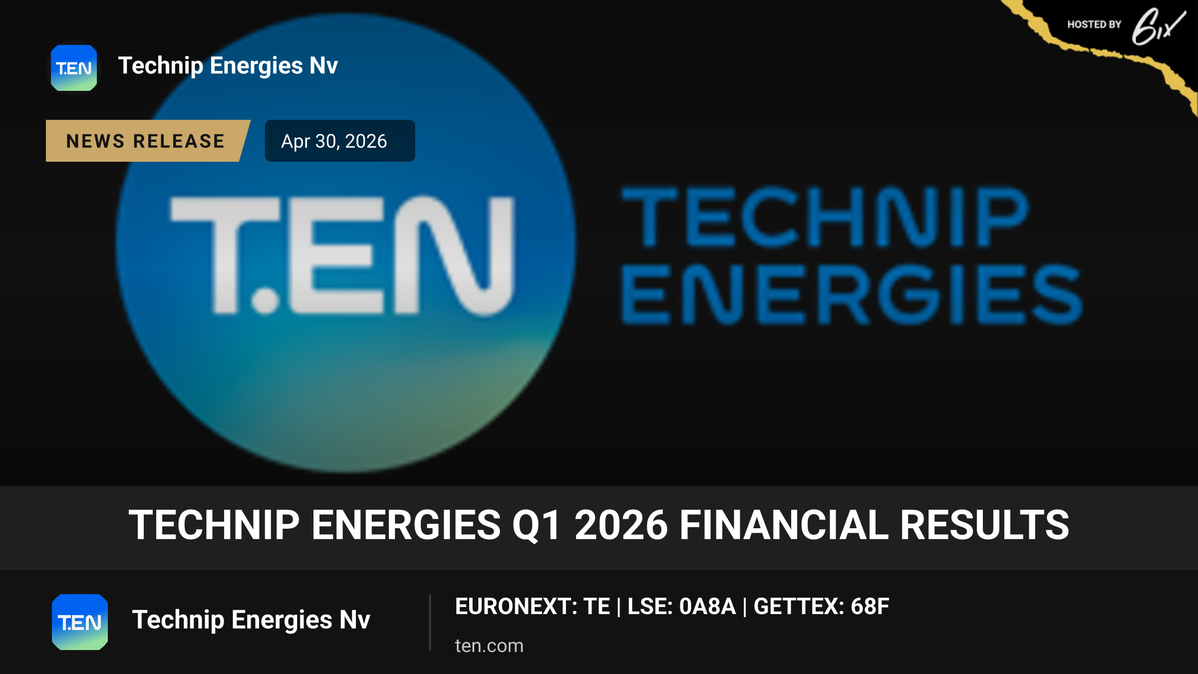 TECHNIP ENERGIES Q1 2026 FINANCIAL RESULTS