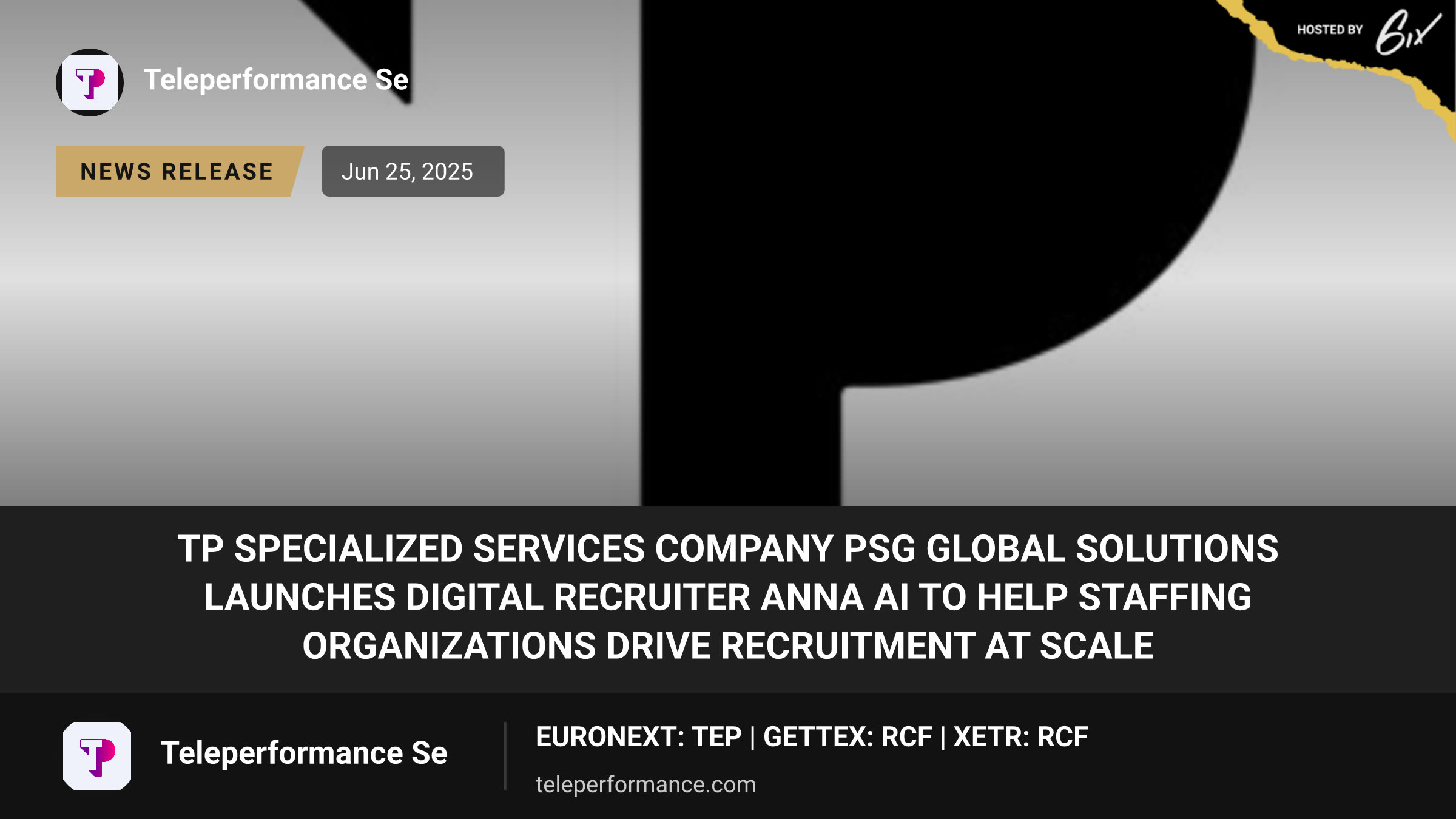 TP Specialized Services company PSG Global Solutions launches digital recruiter Anna AI to help staffing organizations drive recruitment at scale