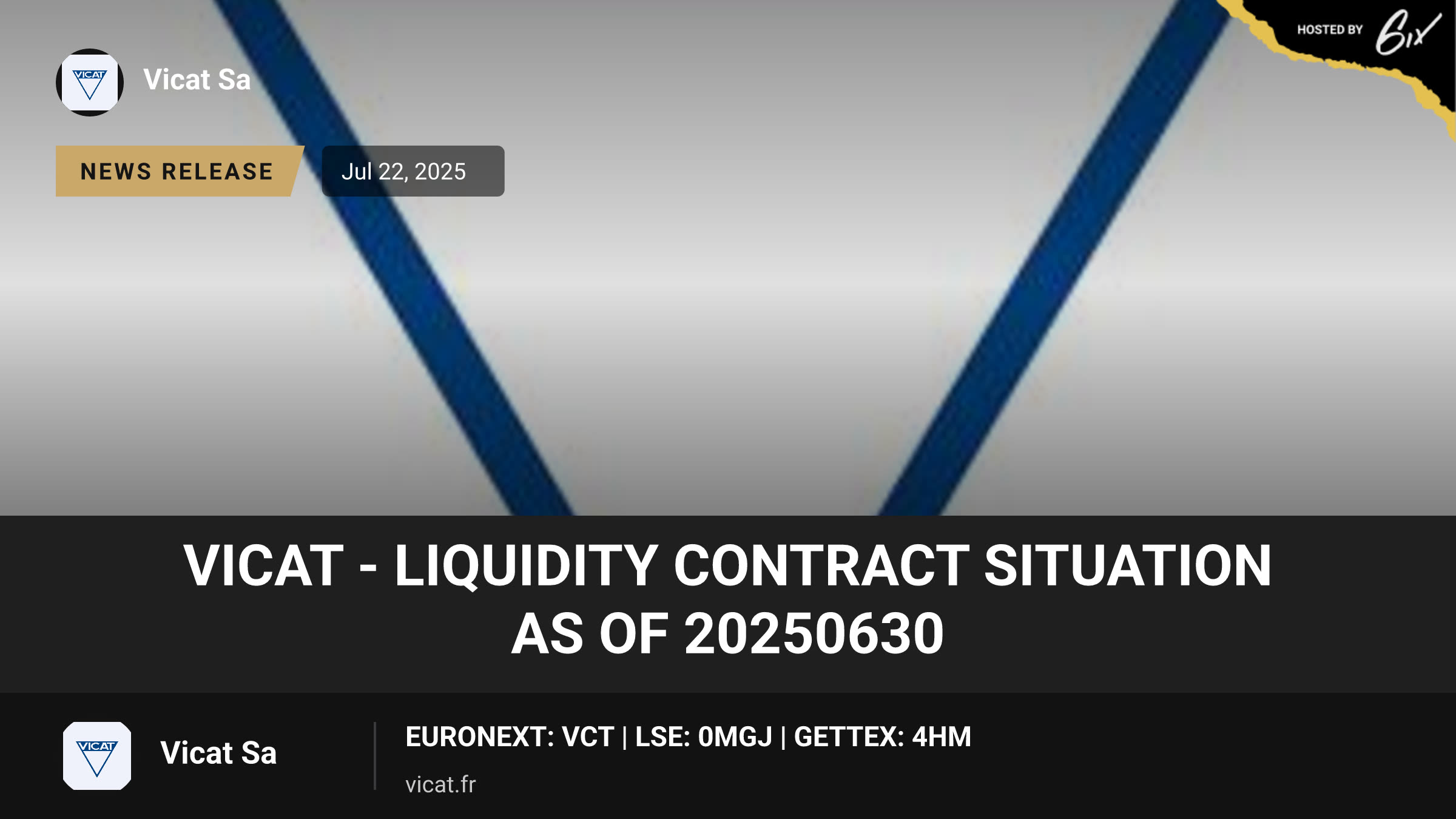 VICAT - Liquidity contract situation as of 20250630