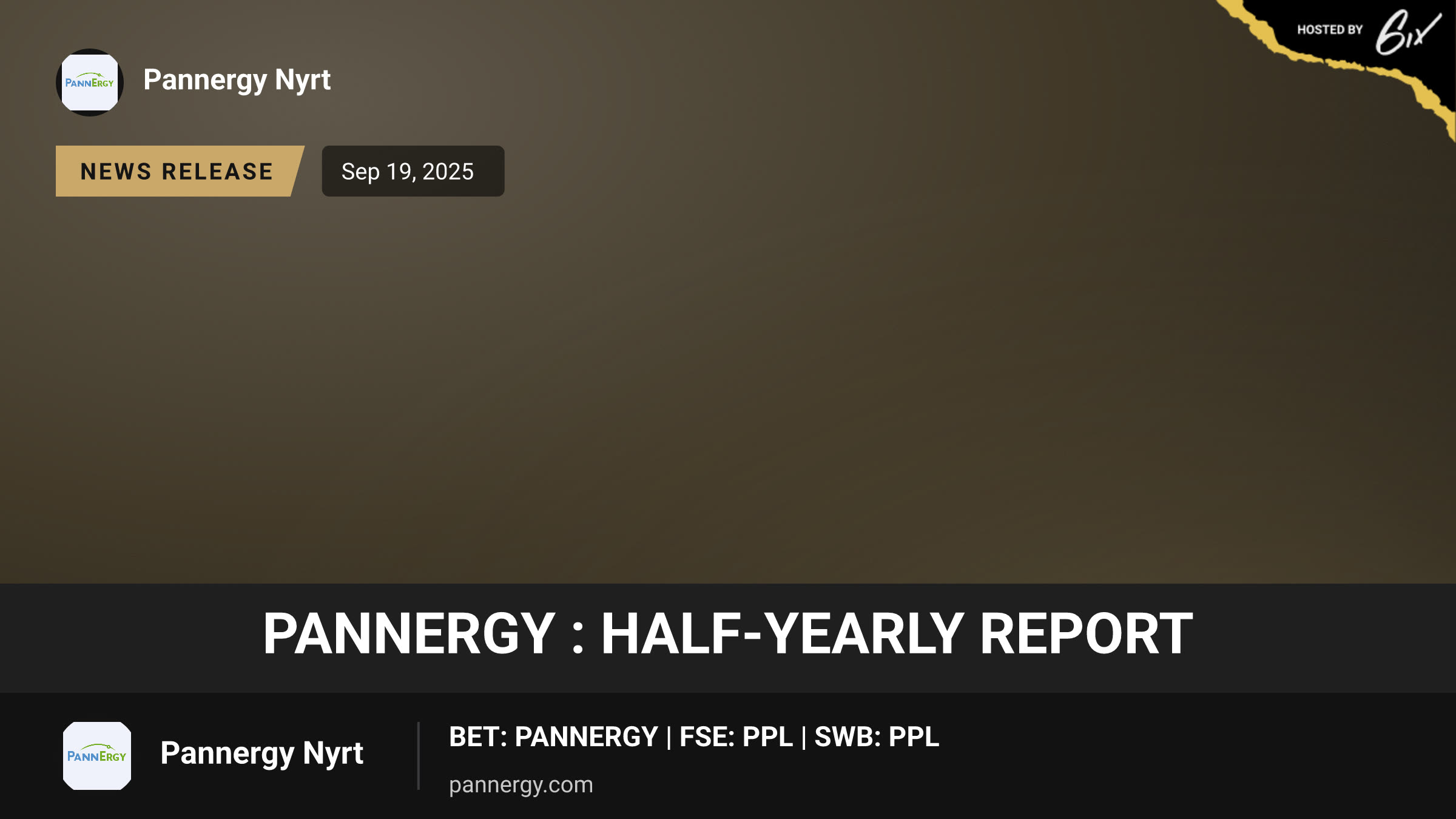 PannErgy : Half-yearly Report