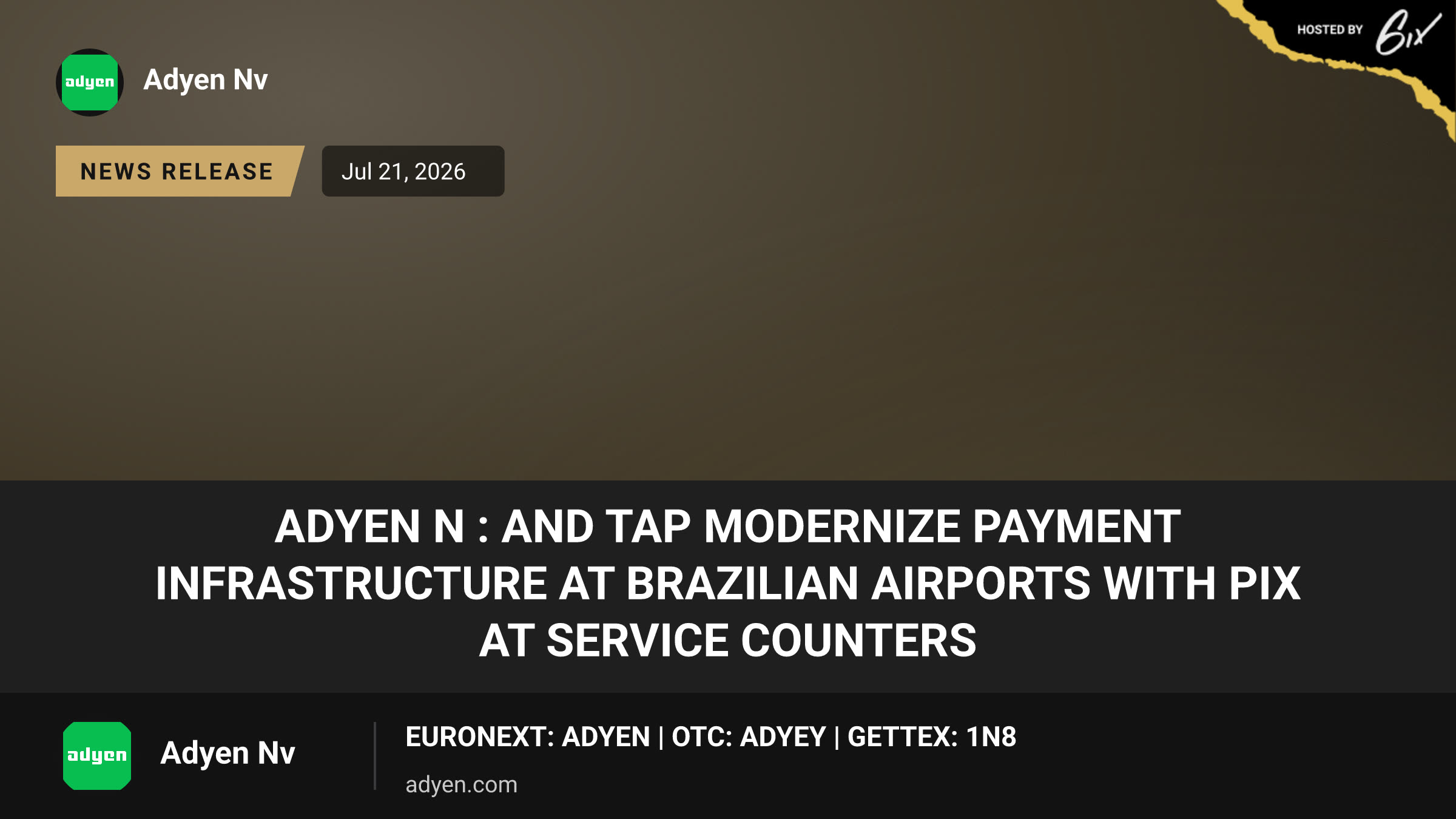 Adyen N : and TAP Modernize Payment Infrastructure at Brazilian Airports with Pix at Service Counters