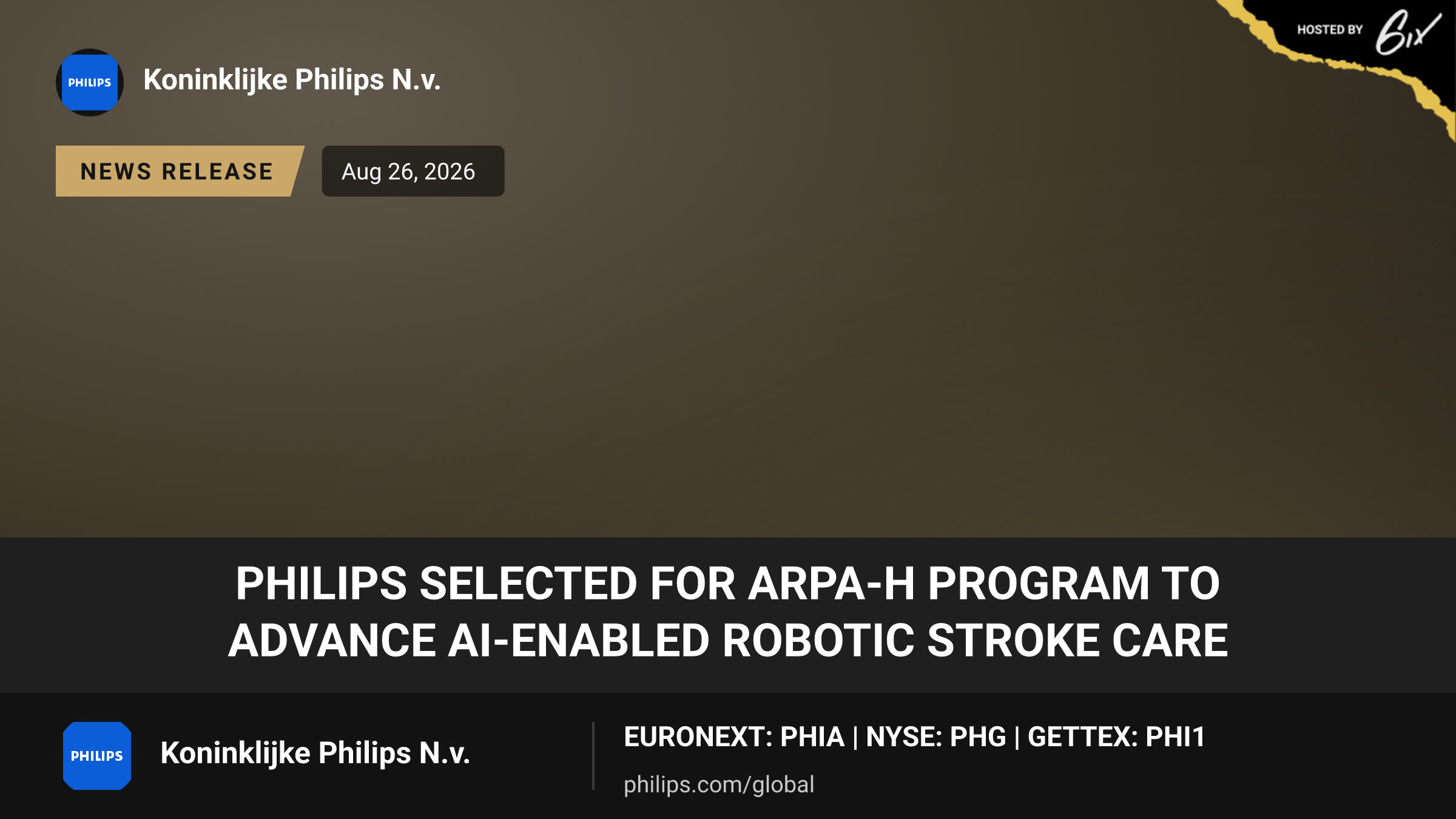 Philips selected for ARPA-H program to advance AI-enabled robotic stroke care
