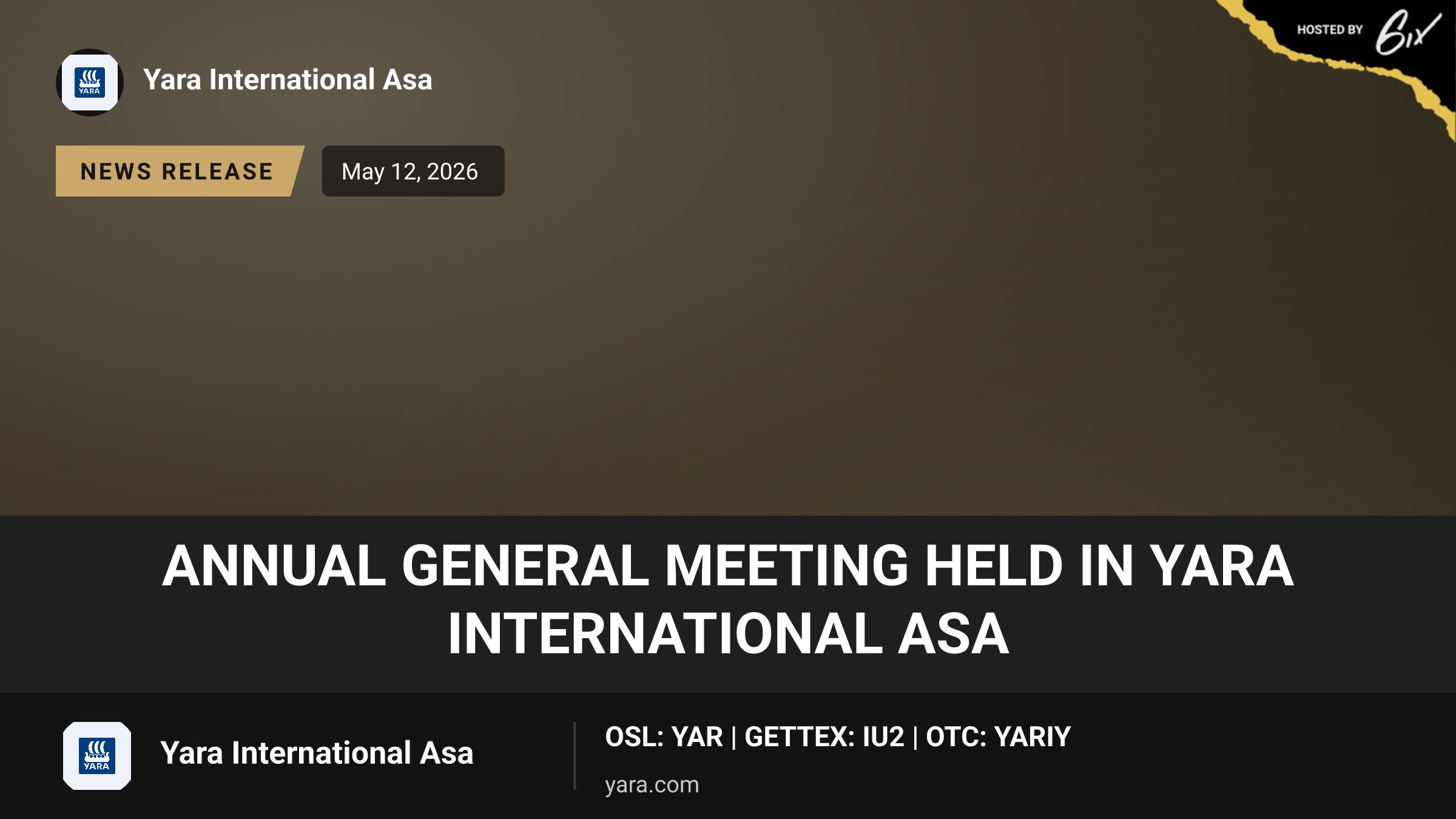 Annual general meeting held in Yara International ASA