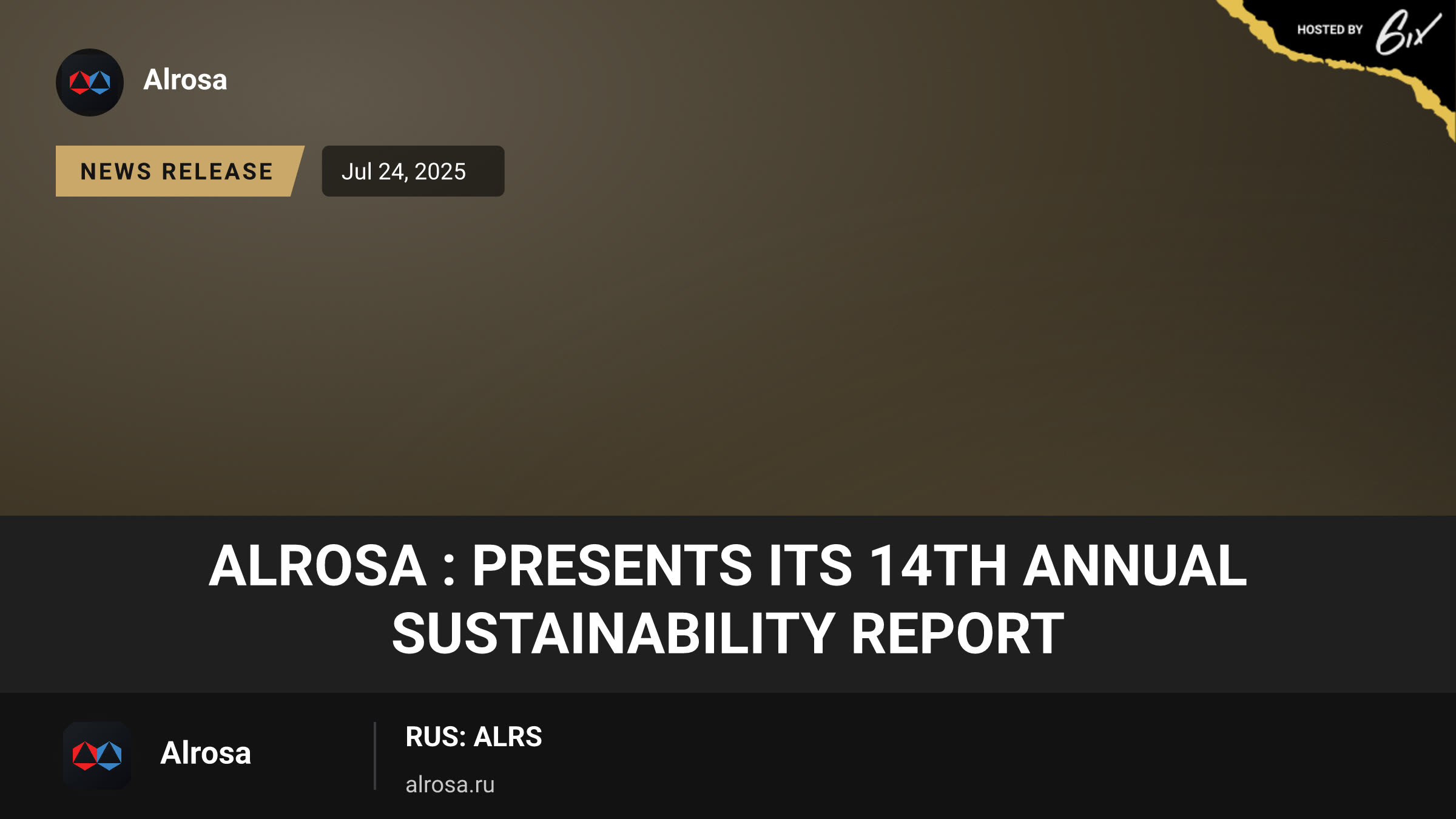 ALROSA : presents its 14th Annual Sustainability Report