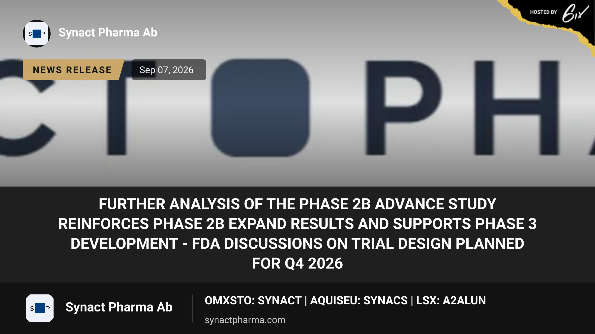 Further Analysis of the Phase 2b ADVANCE Study Reinforces Phase 2b EXPAND Results and Supports Phase 3 Development - FDA Discussions on Trial Design Planned for Q4 2026