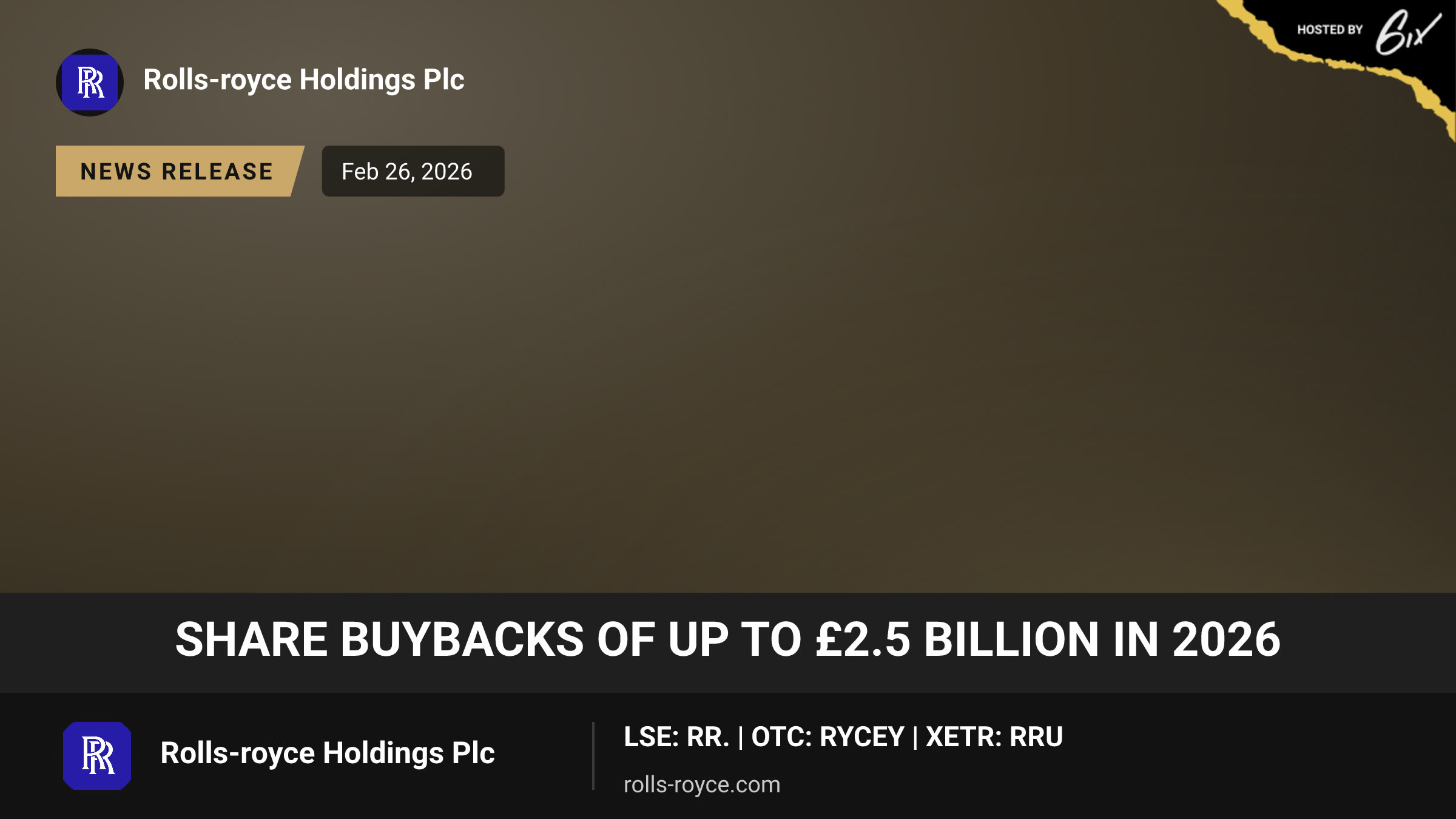 Share buybacks of up to £2.5 billion in 2026