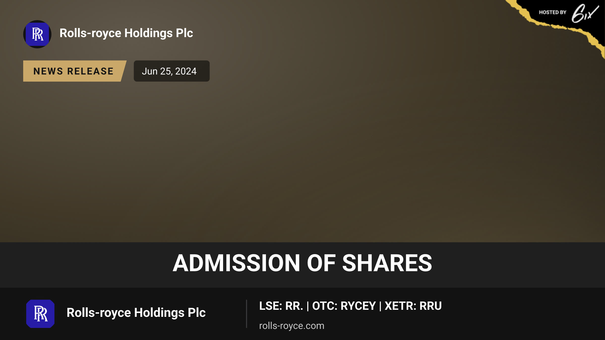 Admission of Shares