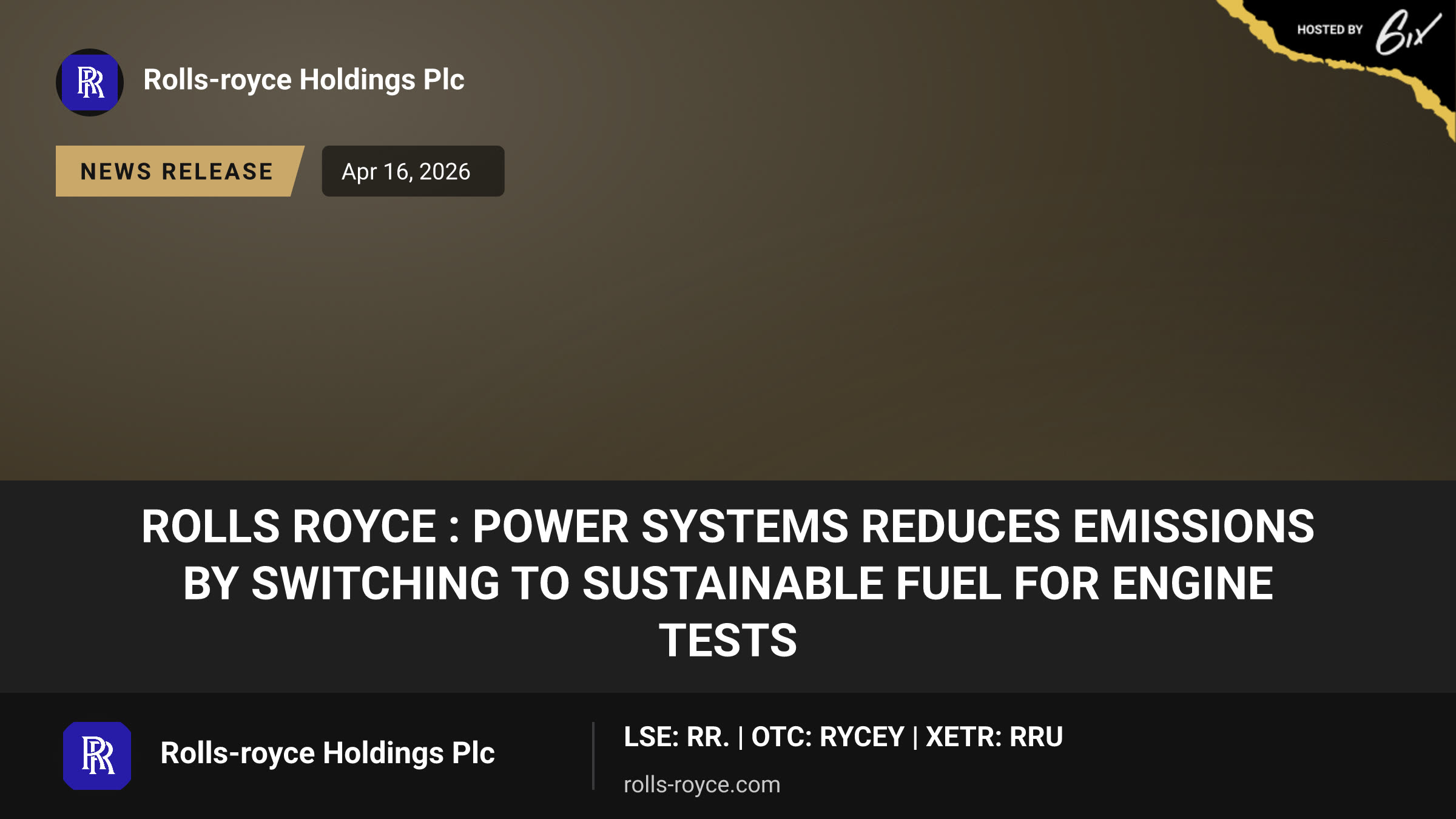 Rolls Royce : Power Systems reduces emissions by switching to sustainable fuel for engine tests