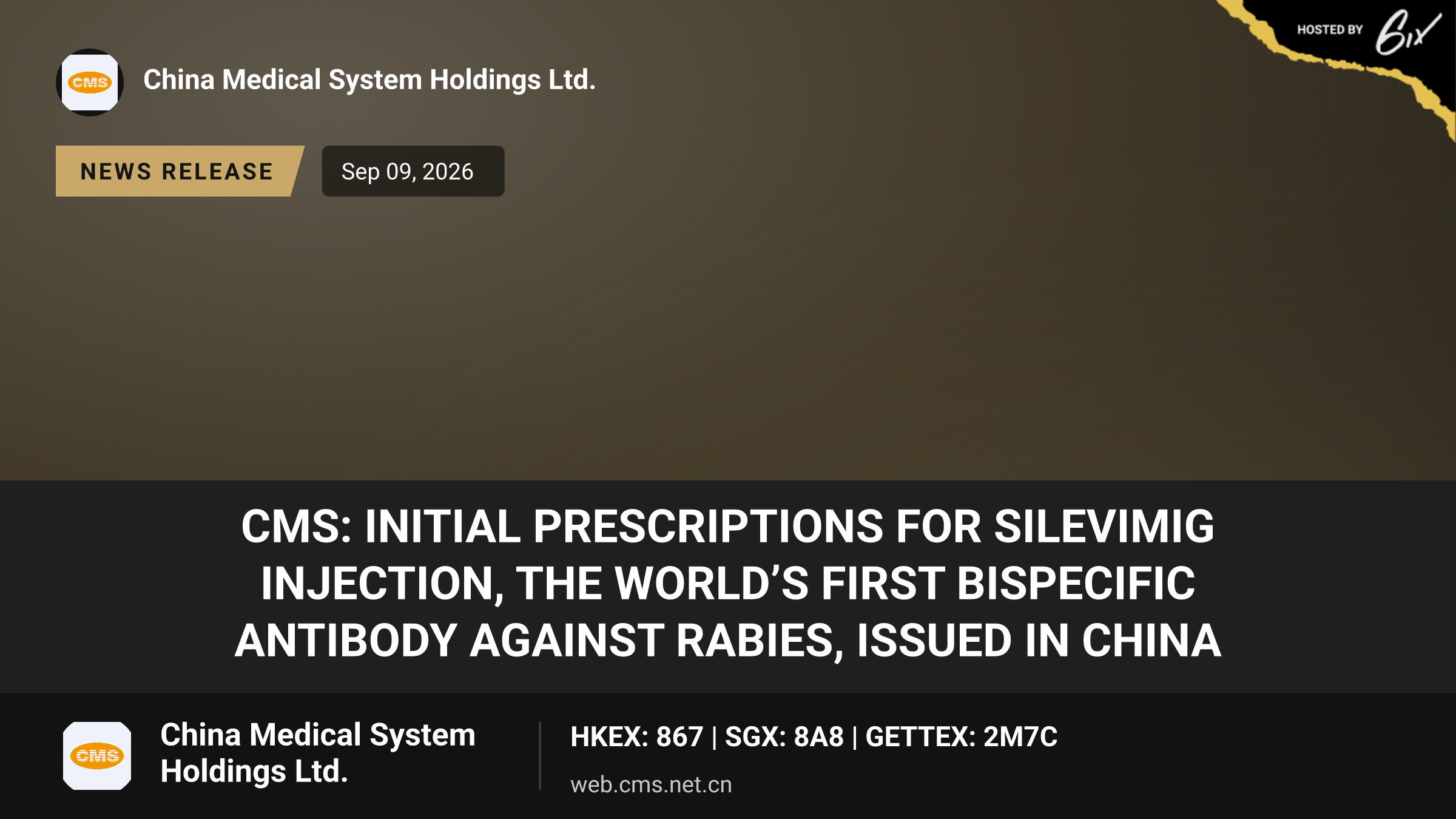 CMS: Initial Prescriptions for Silevimig Injection, the World’s First Bispecific Antibody Against Rabies, Issued in China