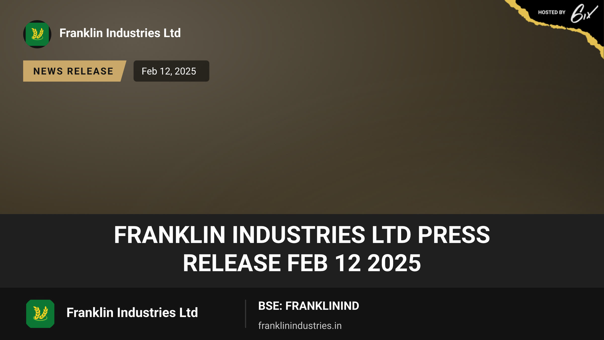 Franklin Industries Ltd Press Release Feb 12 2025