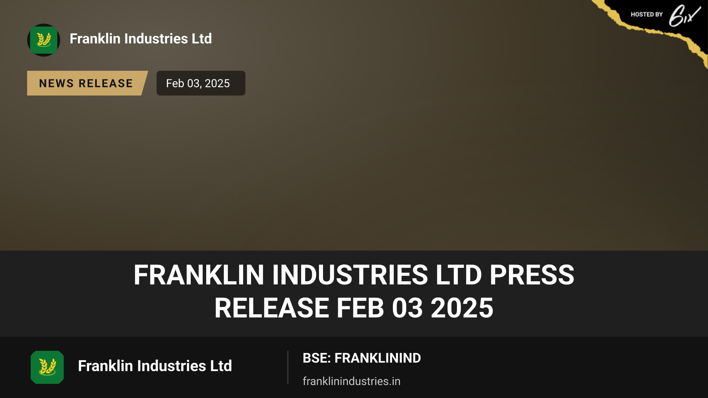 Franklin Industries Ltd Press Release Feb 03 2025