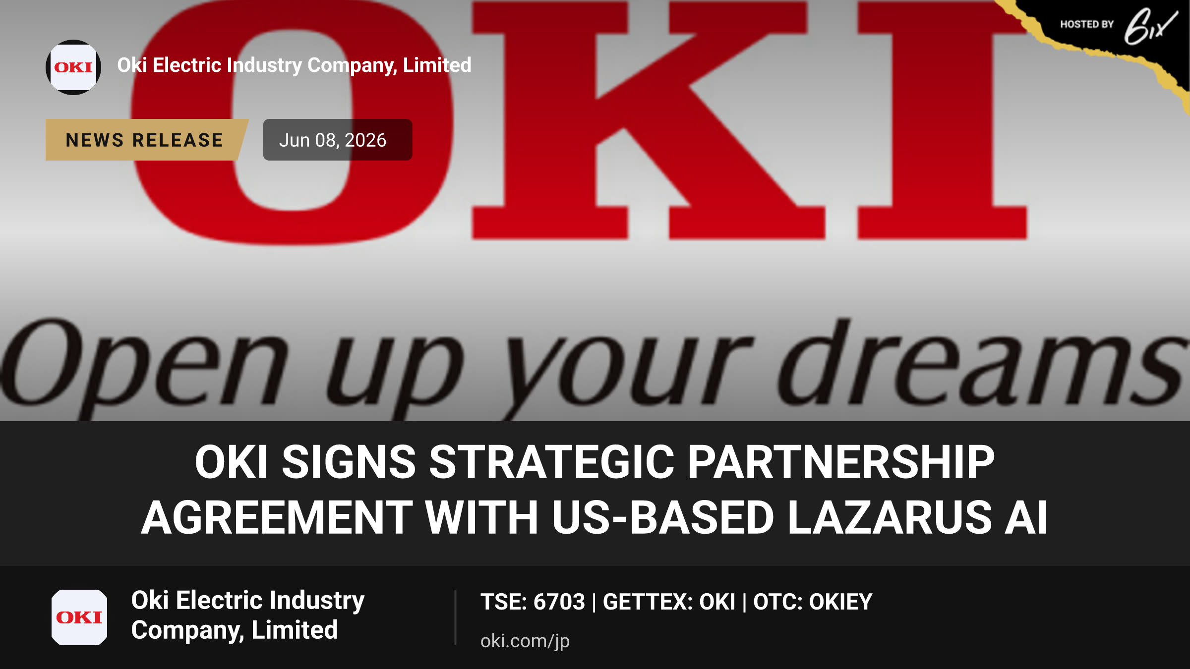 OKI Signs Strategic Partnership Agreement with US-Based Lazarus AI