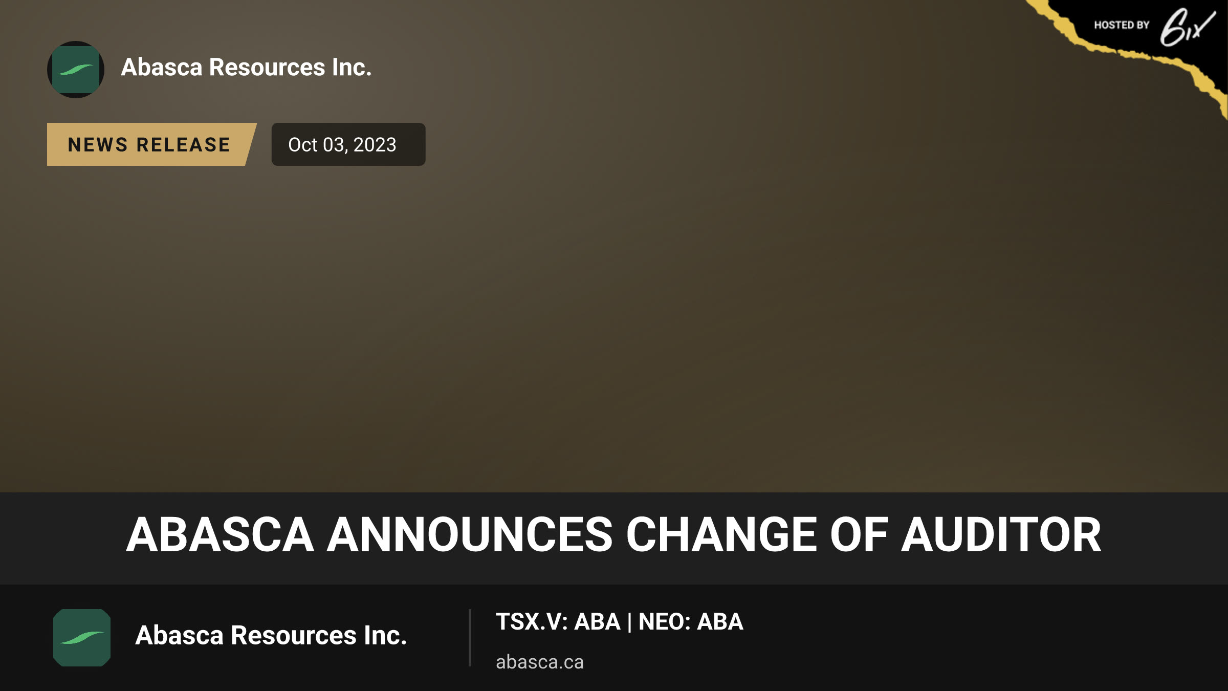Abasca Announces Change of Auditor