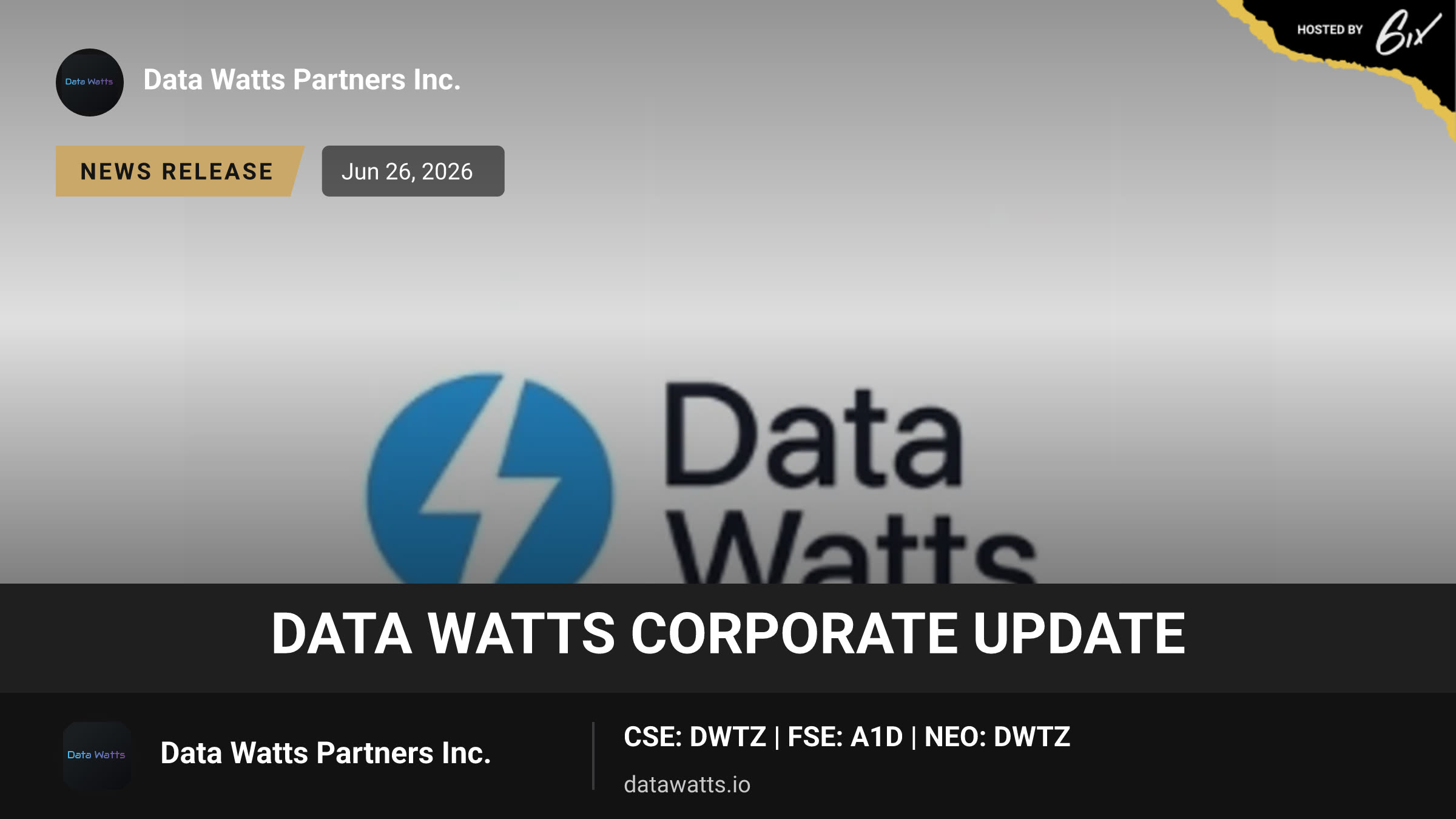 Data Watts Corporate Update